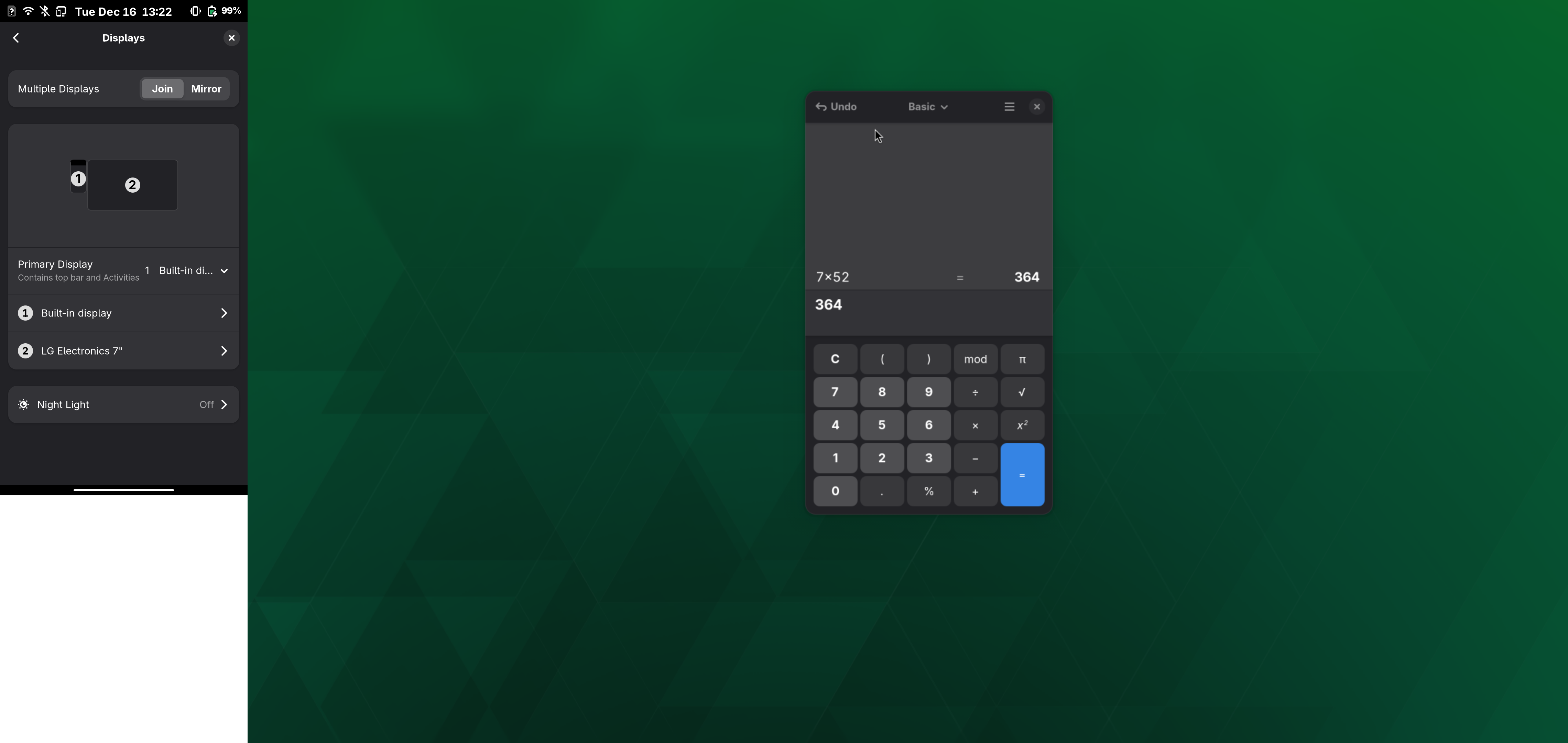 Nura desktop screenshot: 25.06 dual display