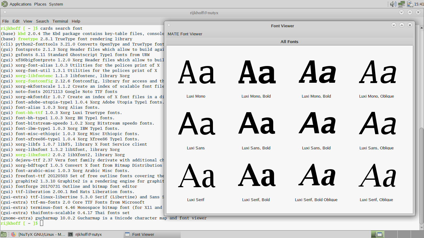 NuTyX desktop screenshot: 10.0 fonts