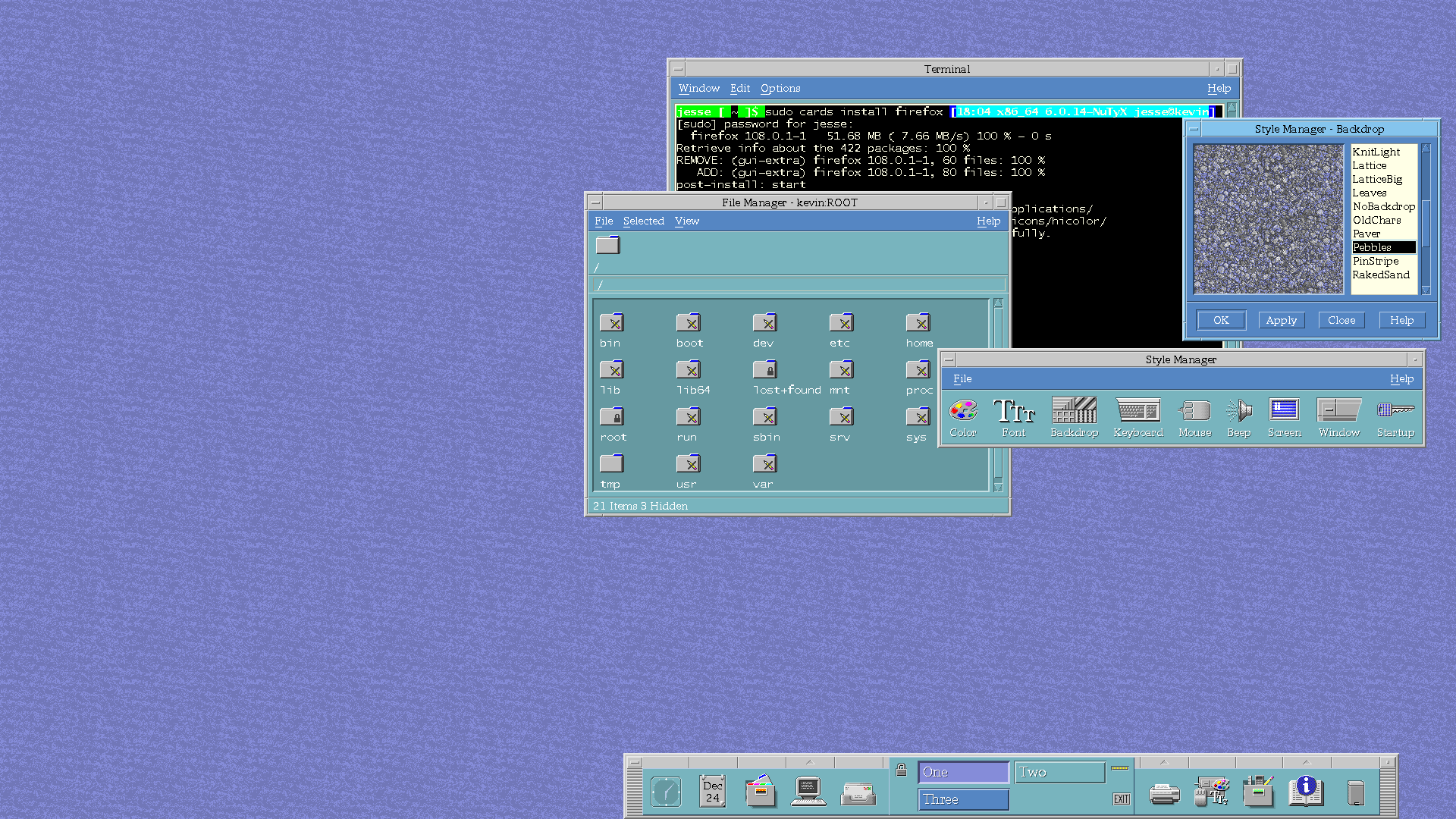 NuTyX desktop screenshot: 22.12.0 settings