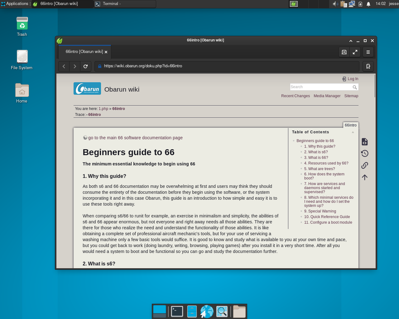 Obarun desktop screenshot: 2021.07.26 midori