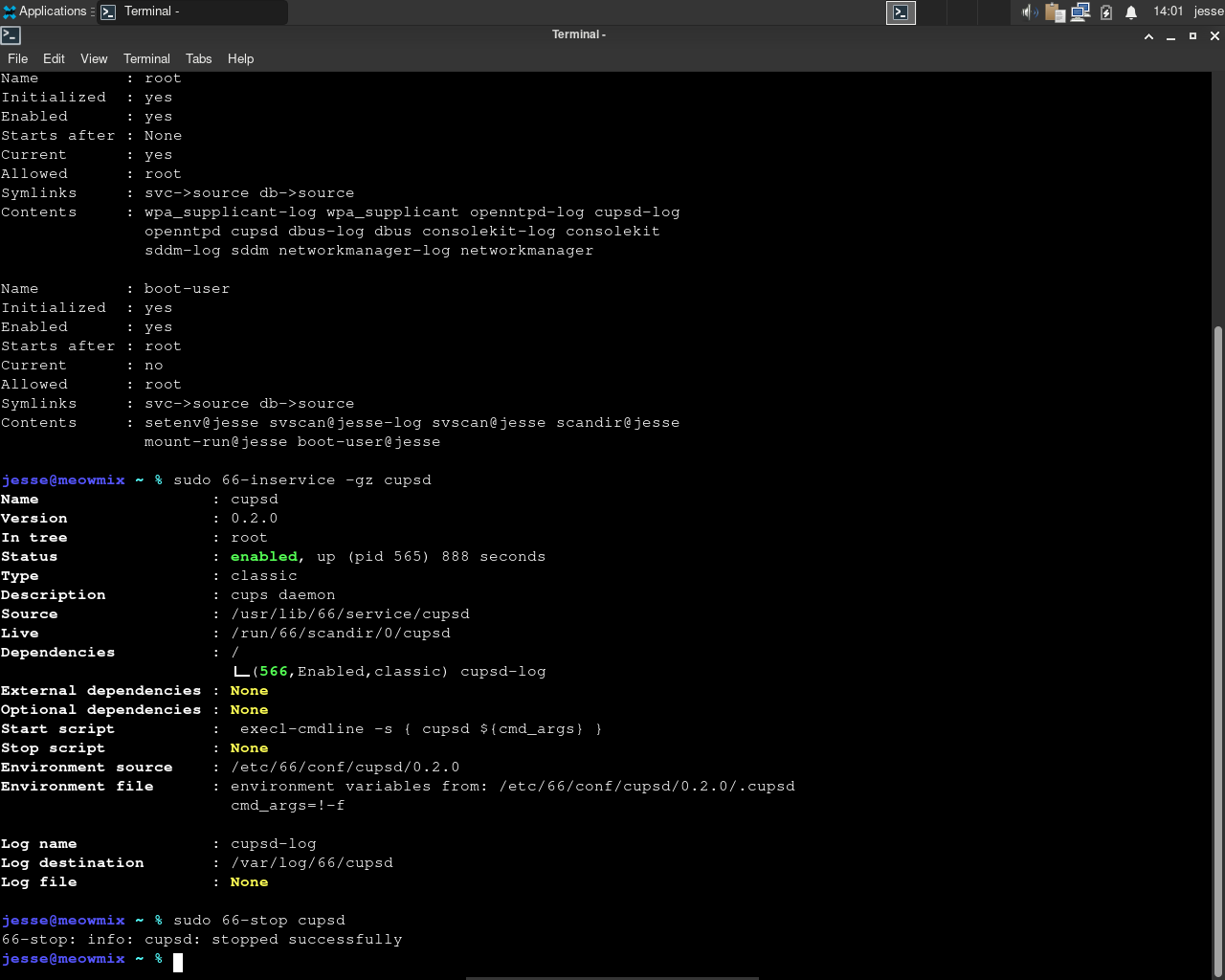 Obarun desktop screenshot: 2021.07.26 services