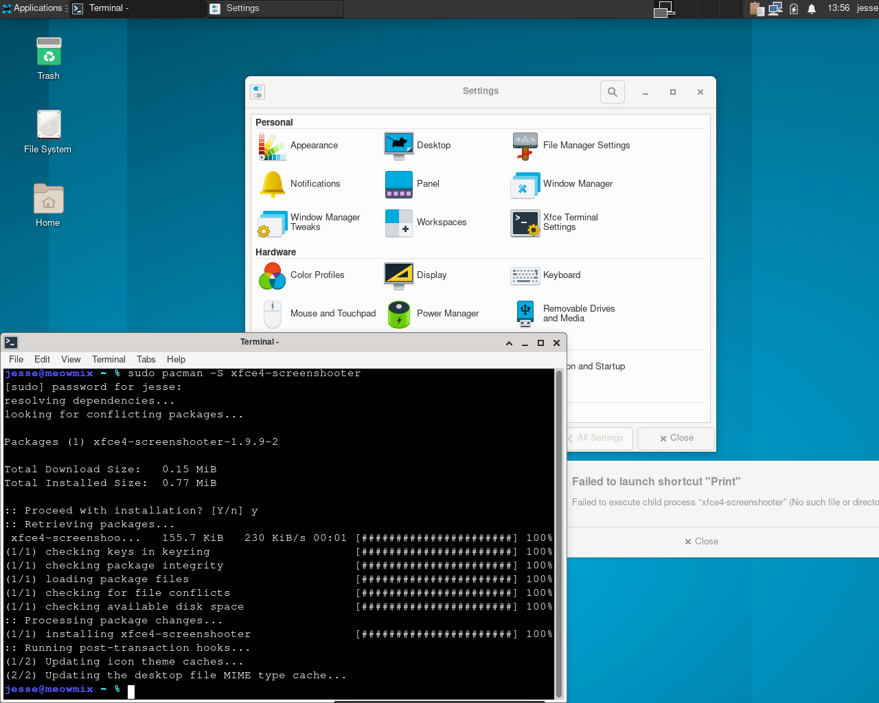 Obarun desktop screenshot: 2021.07.26 settings