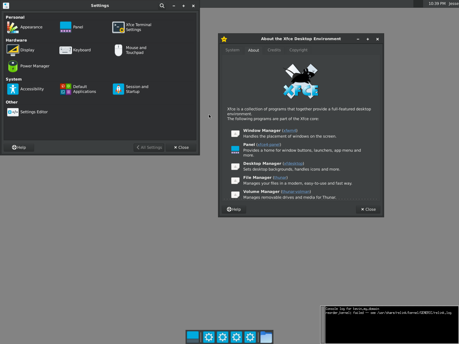 OpenBSD desktop screenshot: 7.2 xfce