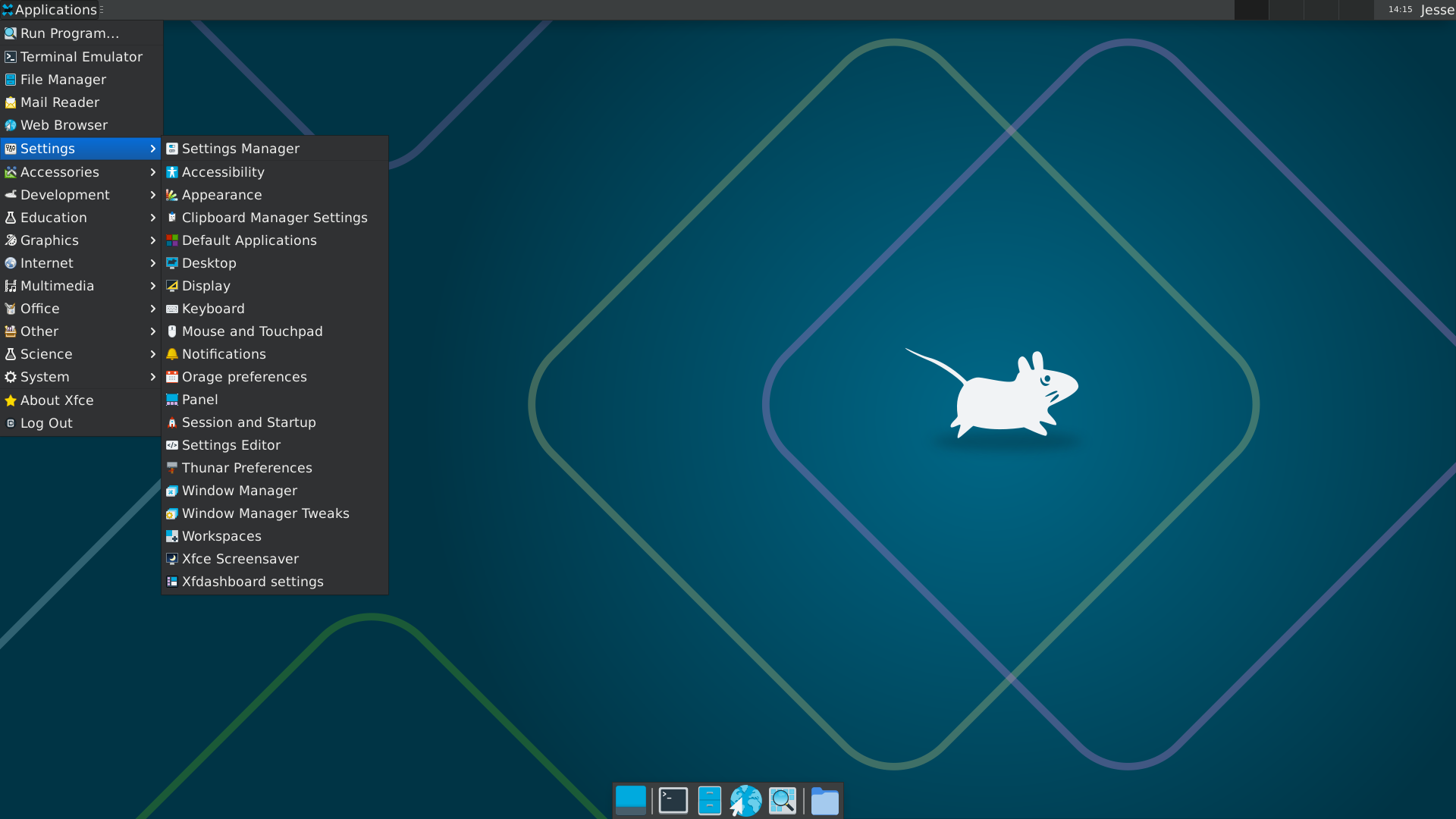 OpenBSD desktop screenshot: 7.8 menu