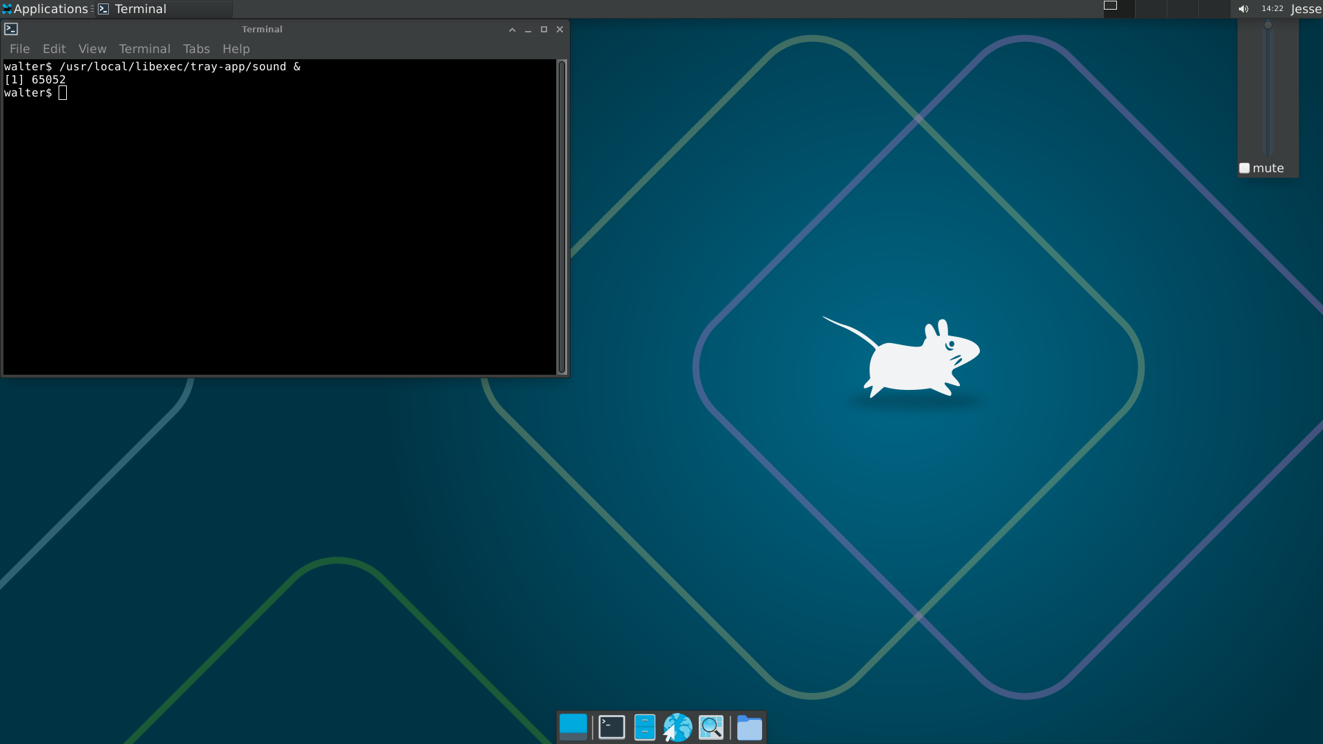 OpenBSD desktop screenshot: 7.8 volume