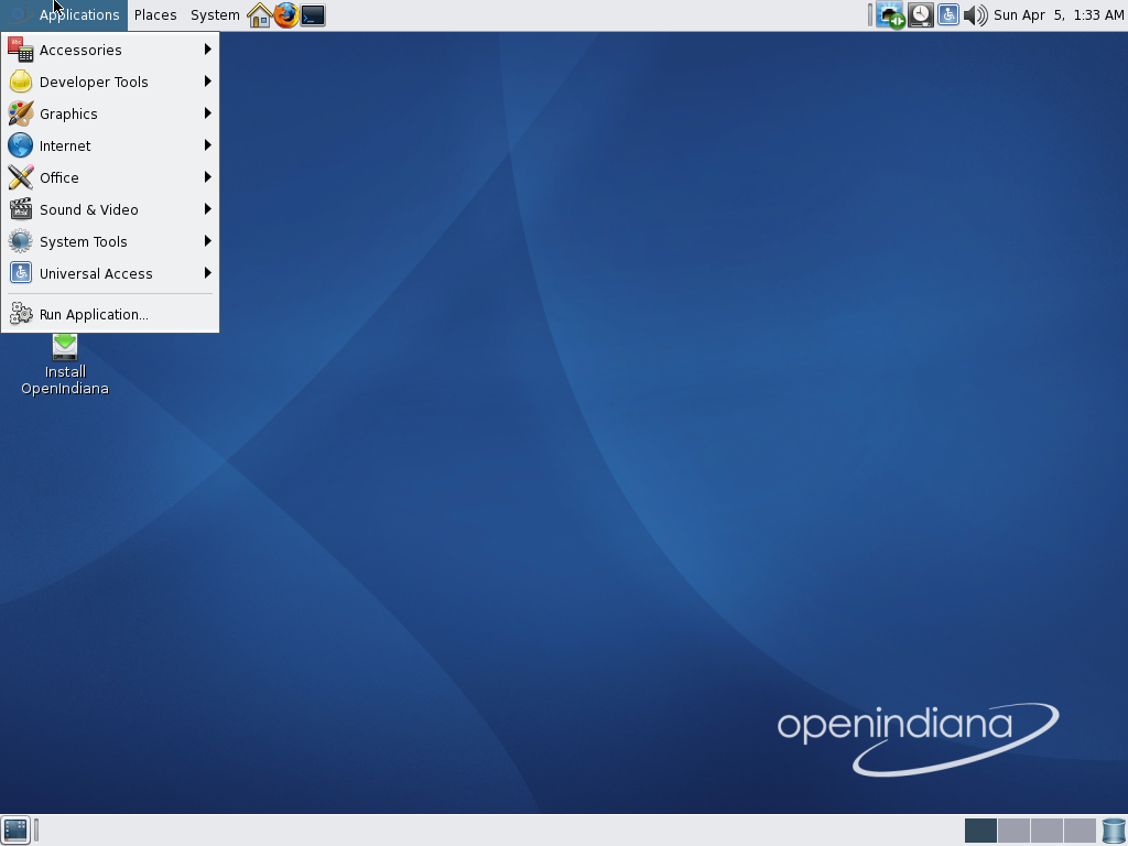 OpenIndiana desktop screenshot: 2015.03
