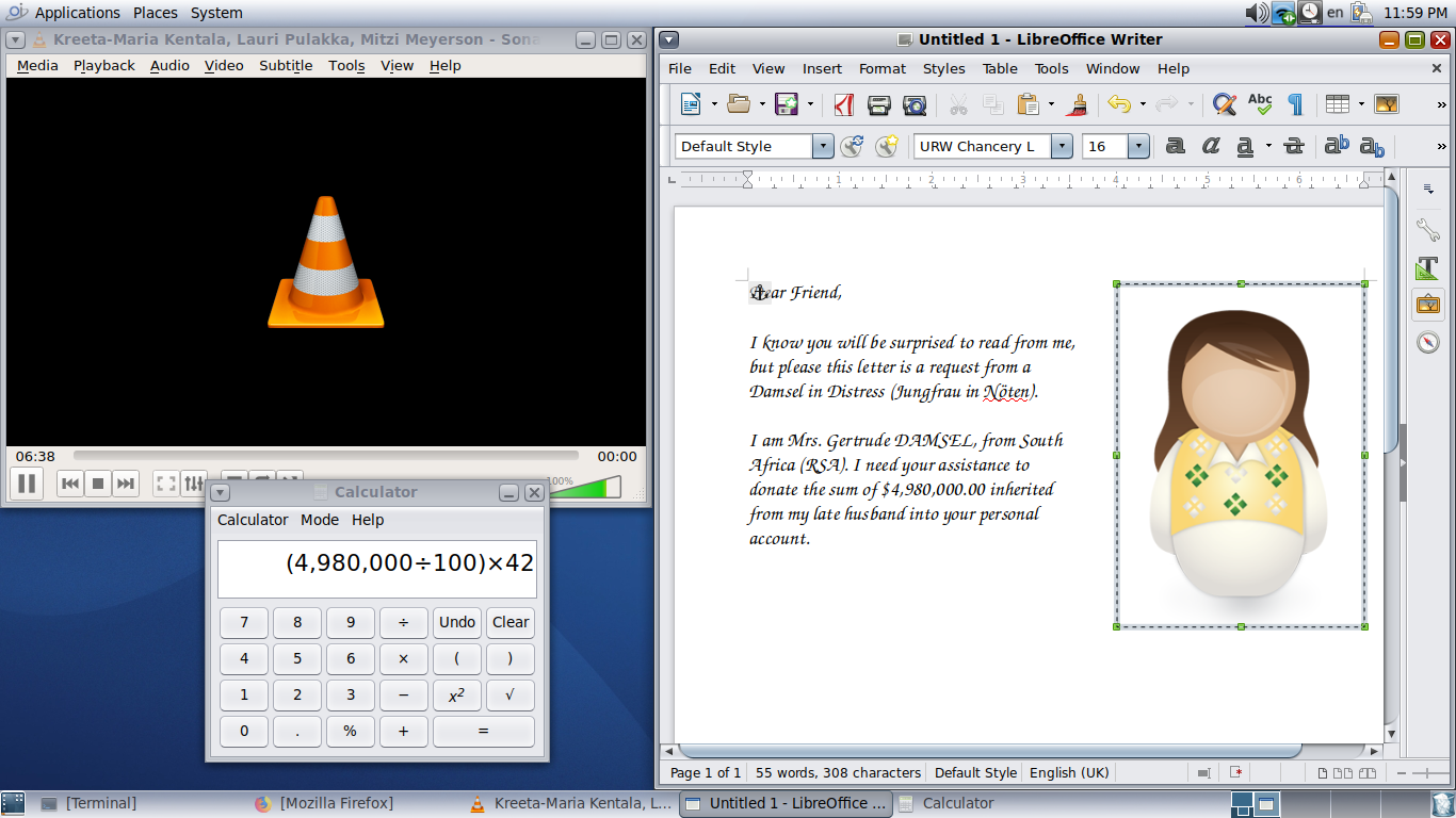 OpenIndiana desktop screenshot: 2019.10 applications