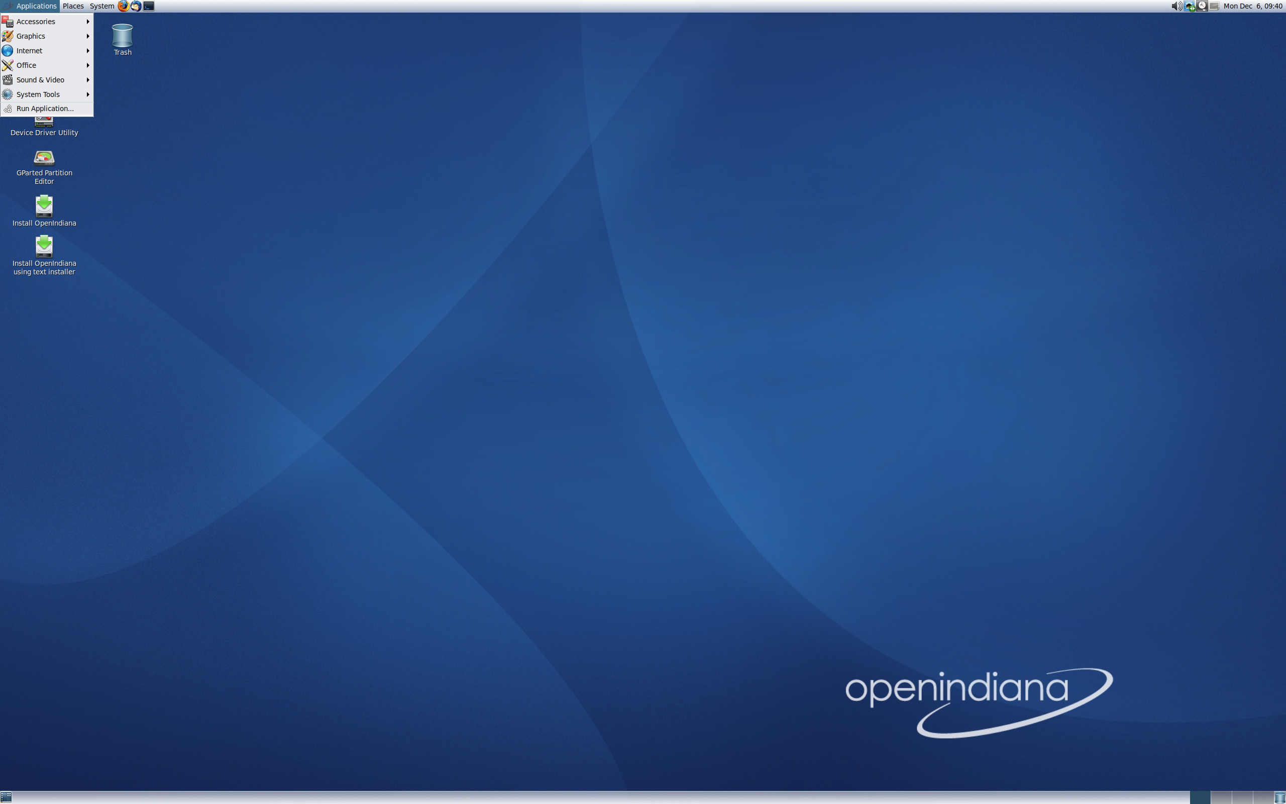OpenIndiana desktop screenshot: 2021.10