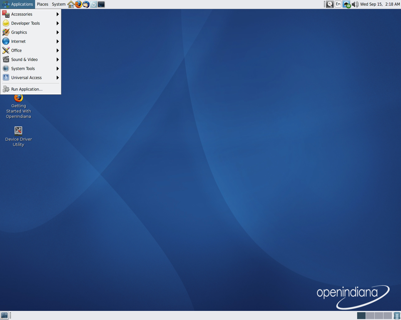 OpenIndiana desktop screenshot: dev 147