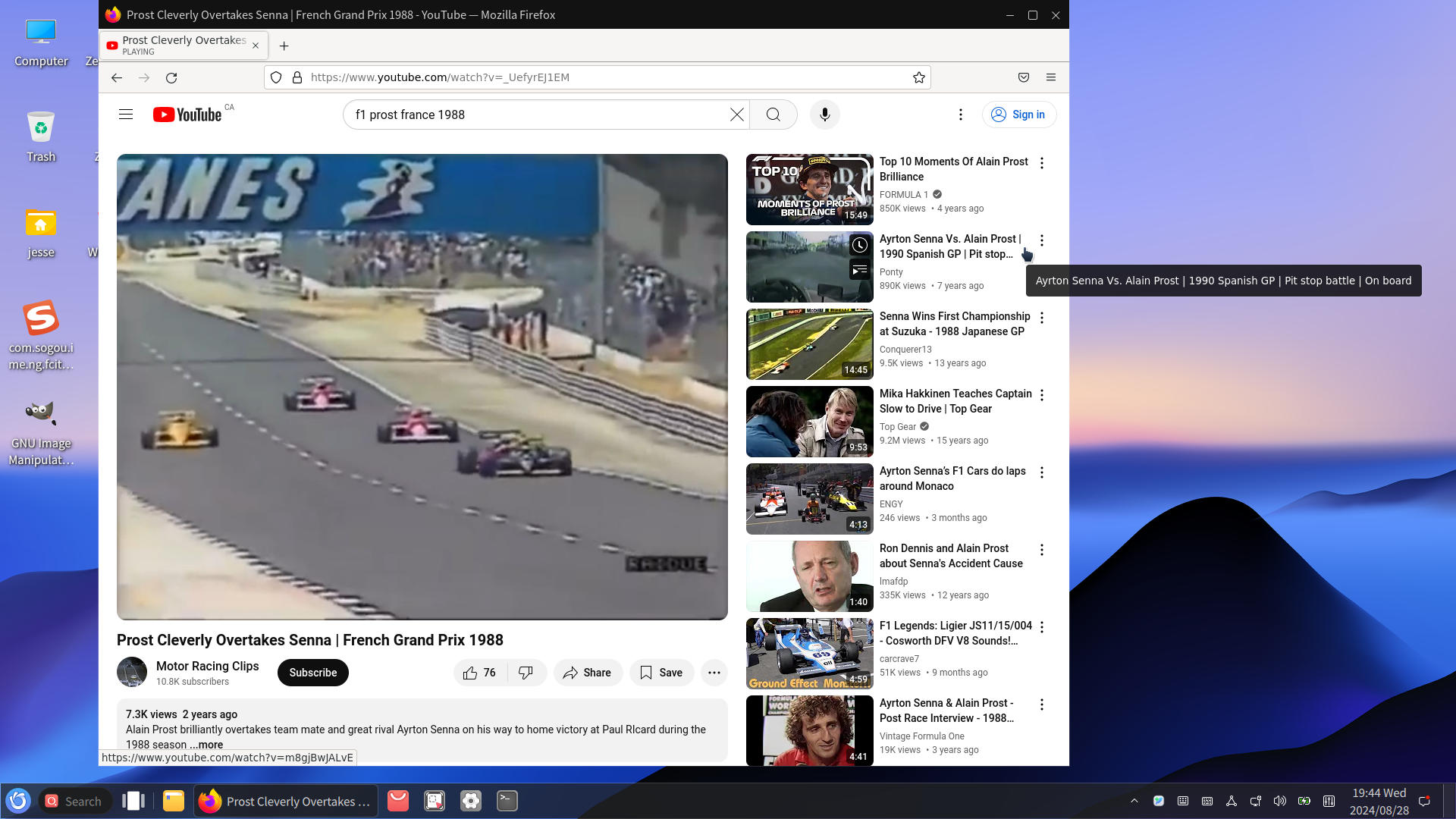 openKylin desktop screenshot: 2.0 firefox