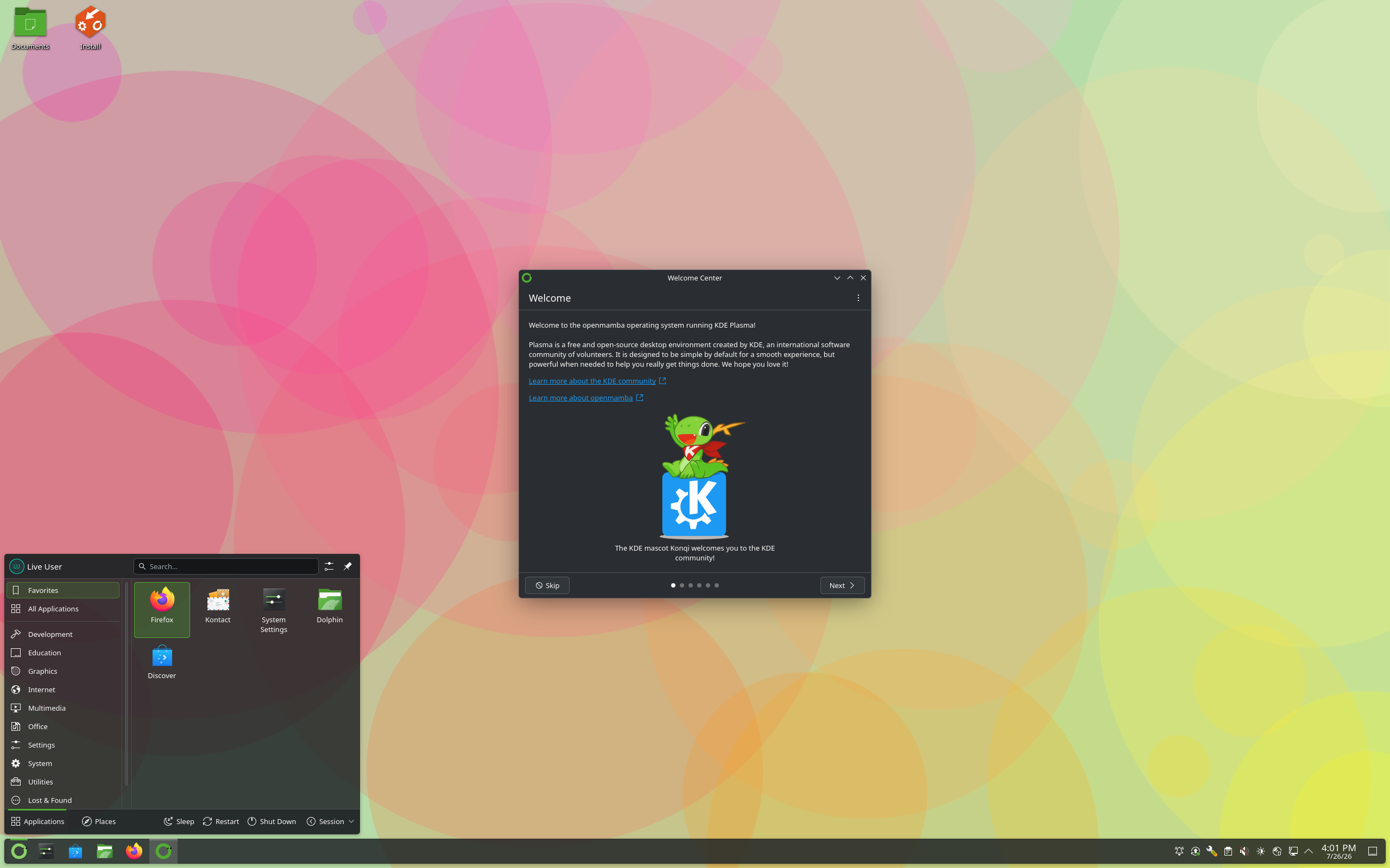 openmamba desktop screenshot: 20260726 kde