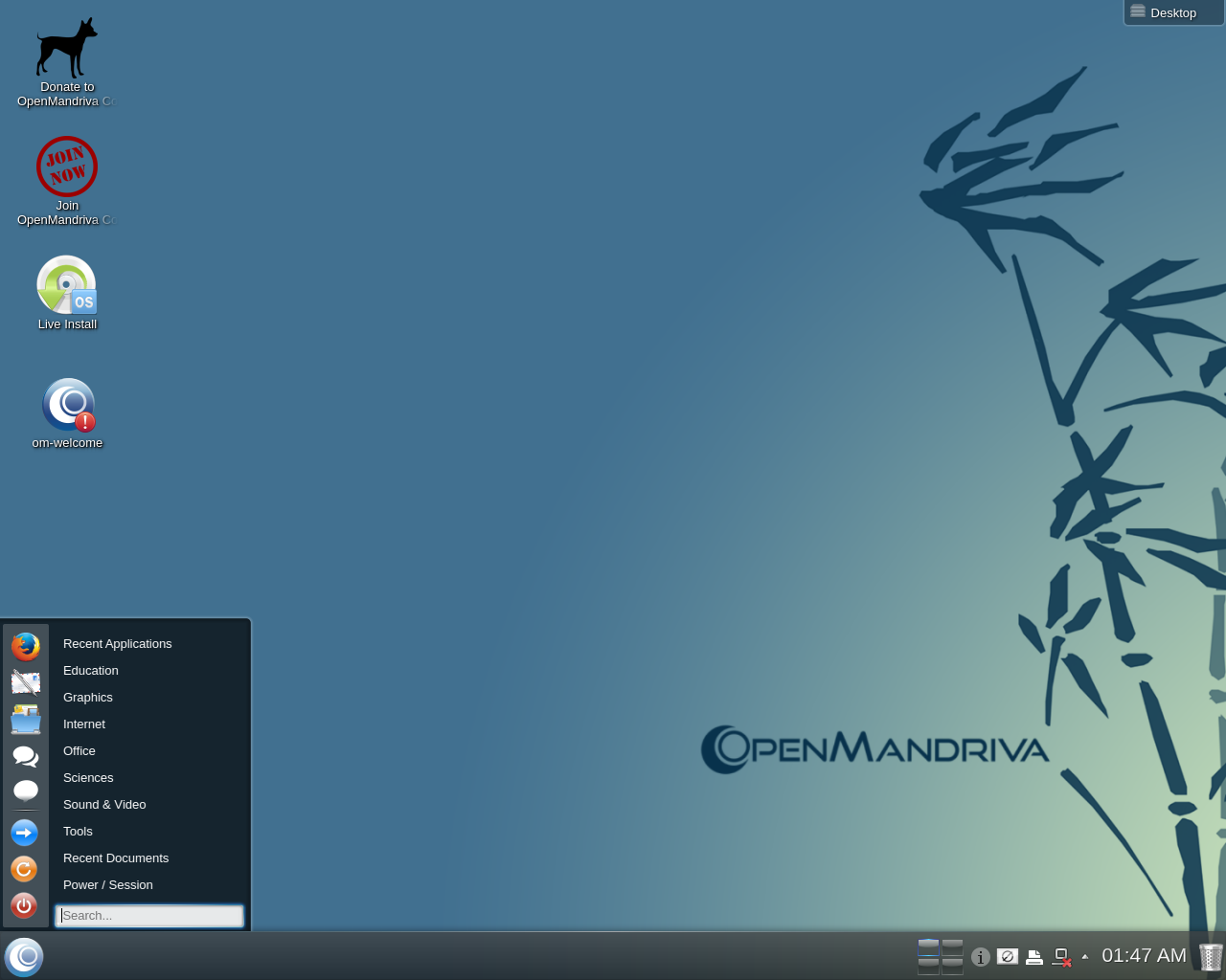 OpenMandriva desktop screenshot: 2014.1