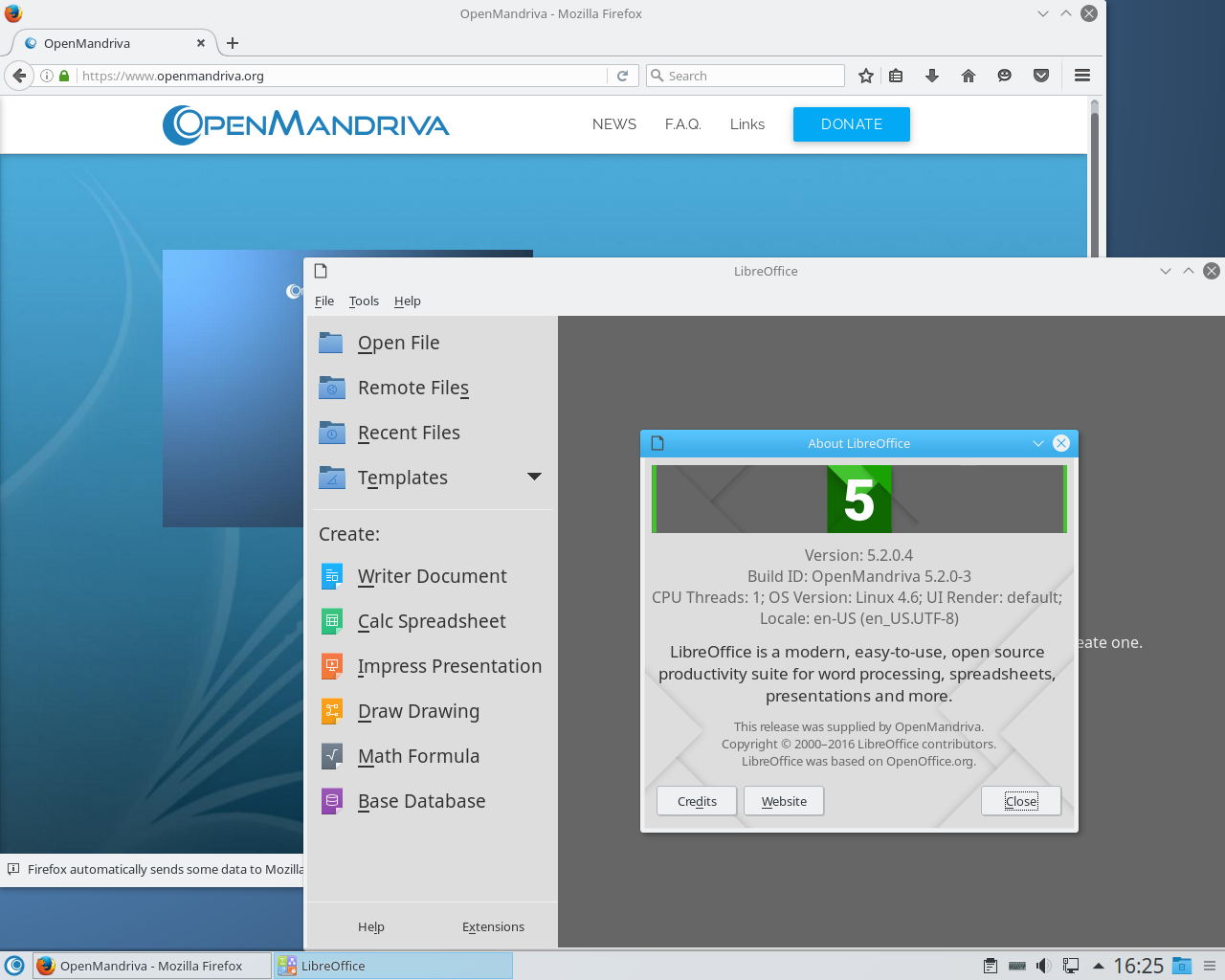 OpenMandriva desktop screenshot: 3.0 apps