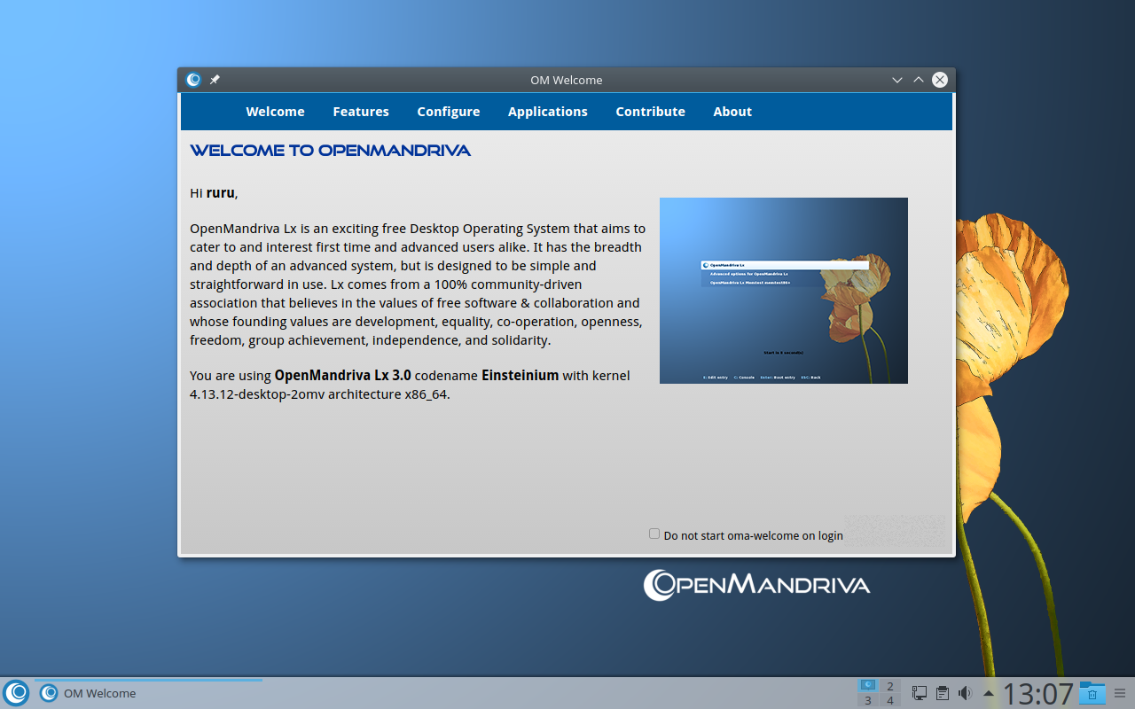 OpenMandriva desktop screenshot: 3.03
