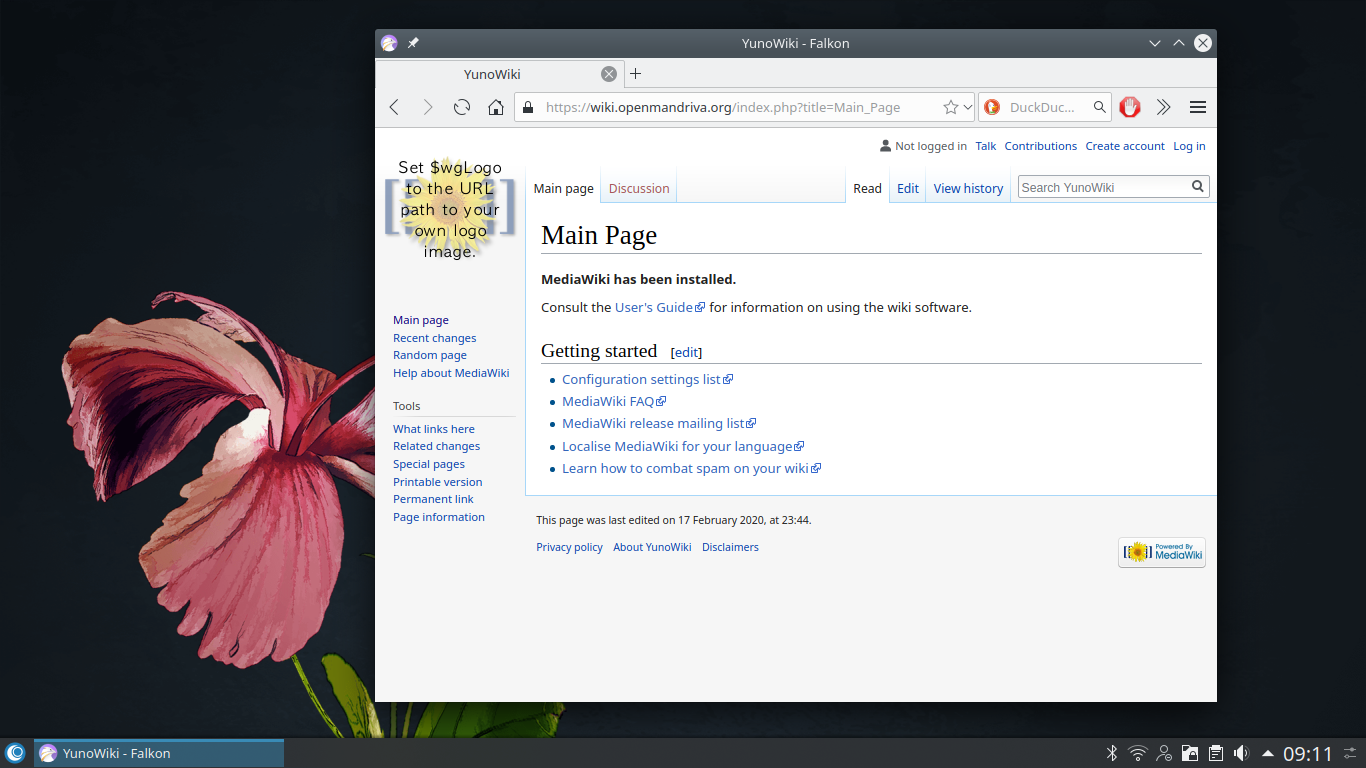 OpenMandriva desktop screenshot: 4.1 openmandriva wiki