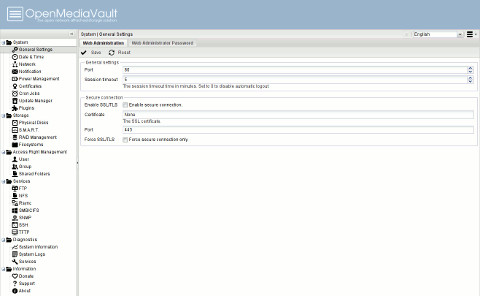 OpenMediaVault desktop screenshot: Distribution overview