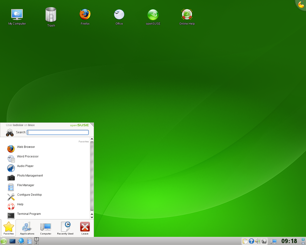 openSUSE desktop screenshot: 11.0