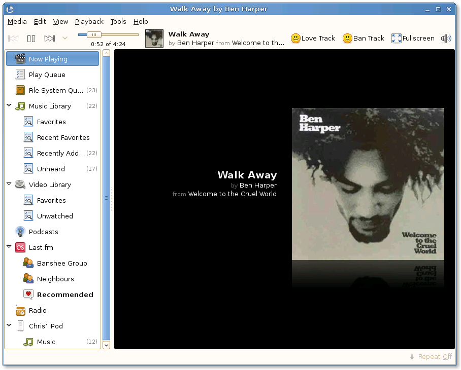 openSUSE desktop screenshot: 11.1 banshee