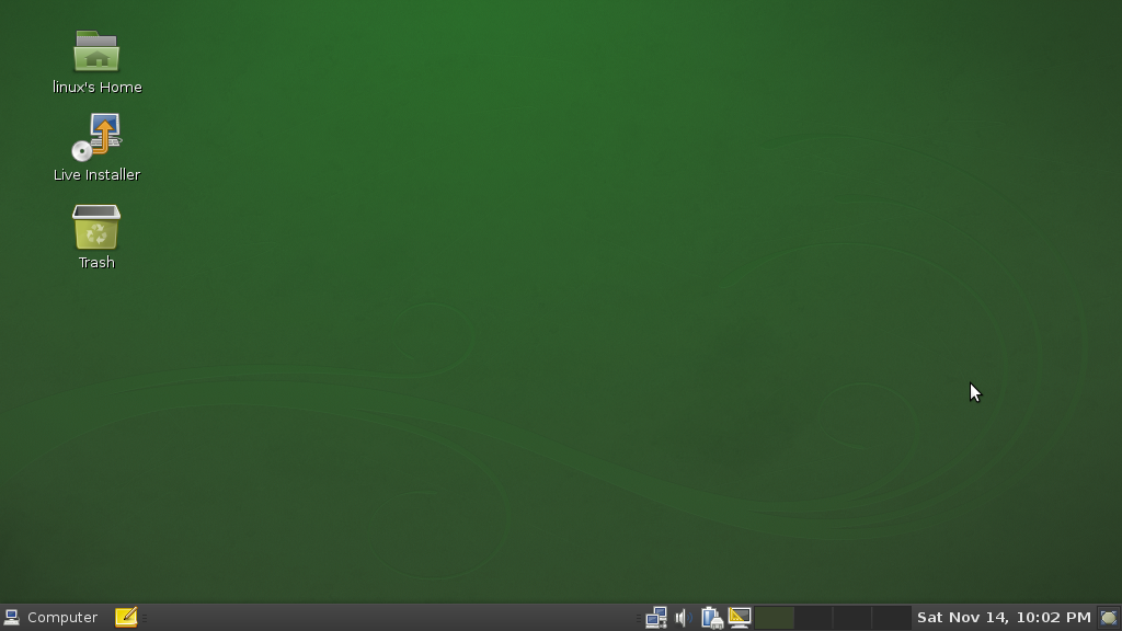 openSUSE desktop screenshot: 11.2 gnome live