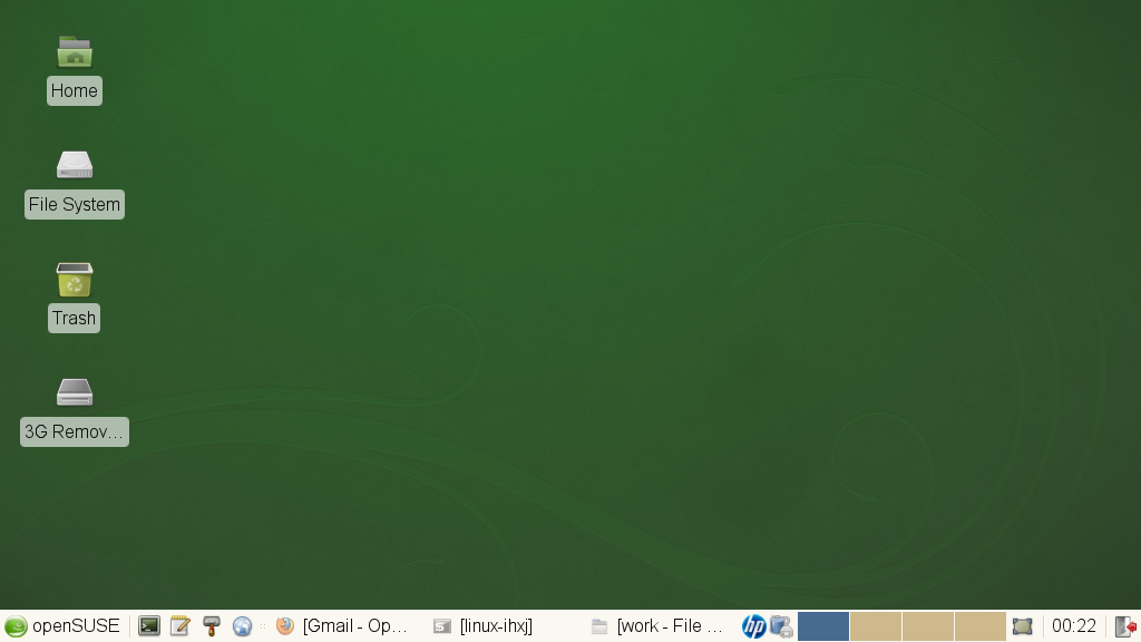 openSUSE desktop screenshot: 11.2 xfce desktop