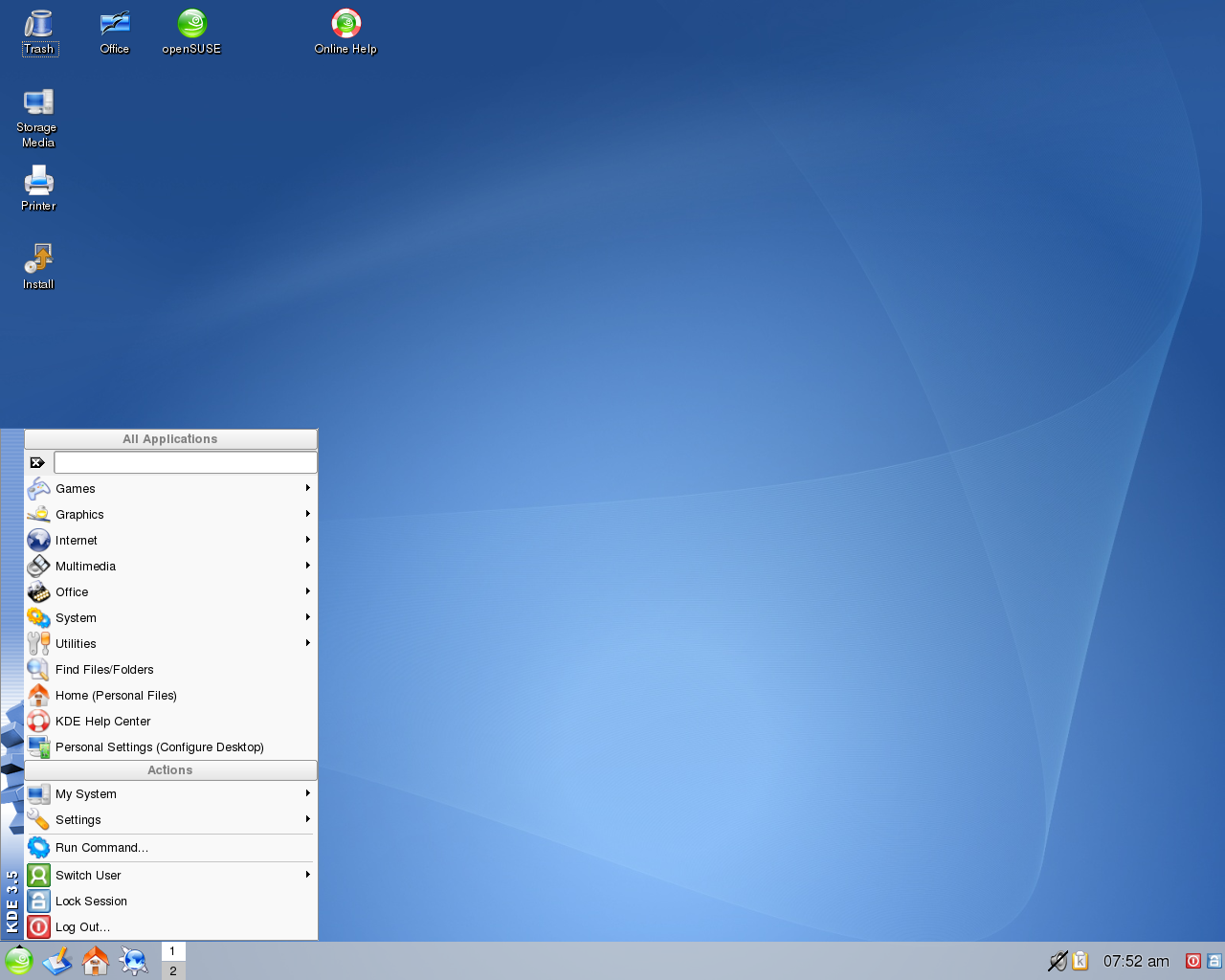 openSUSE desktop screenshot: 12.1 kde3