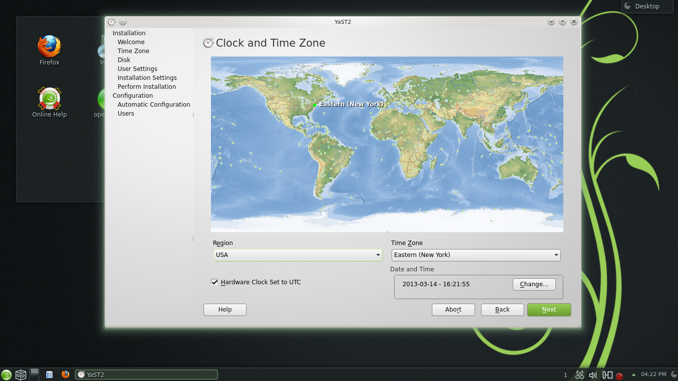 openSUSE desktop screenshot: 12.3 installer