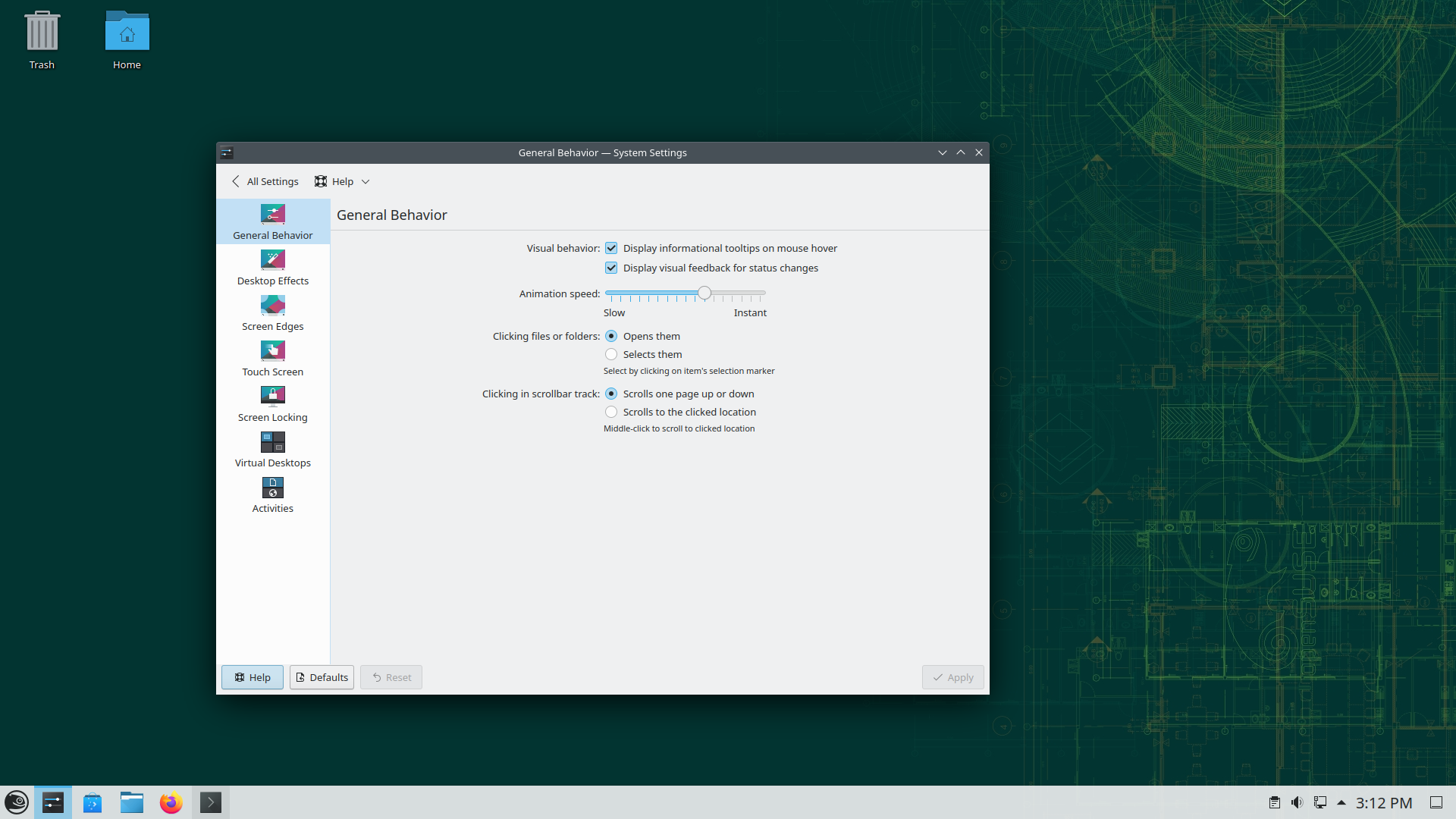 openSUSE desktop screenshot: 15.4 settings