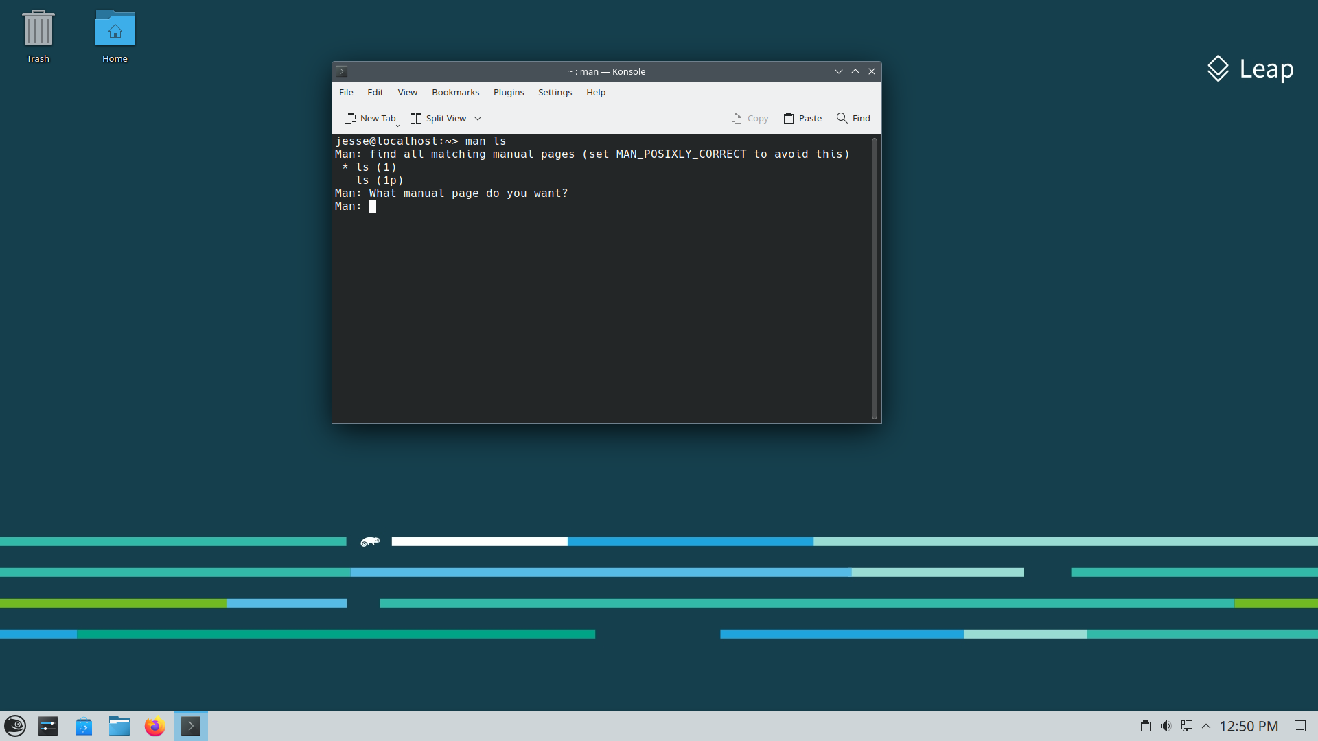 openSUSE desktop screenshot: 15.5 man
