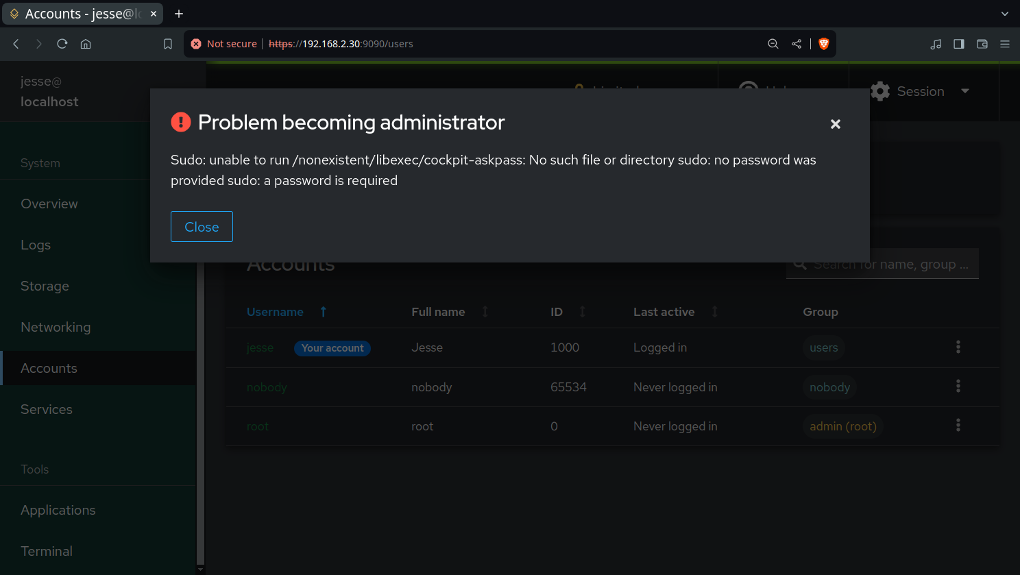 openSUSE desktop screenshot: 15.6 authentication failure