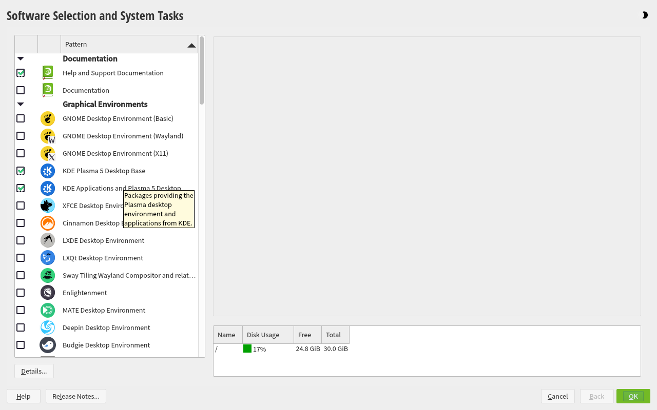 openSUSE desktop screenshot: 15.6 software selection