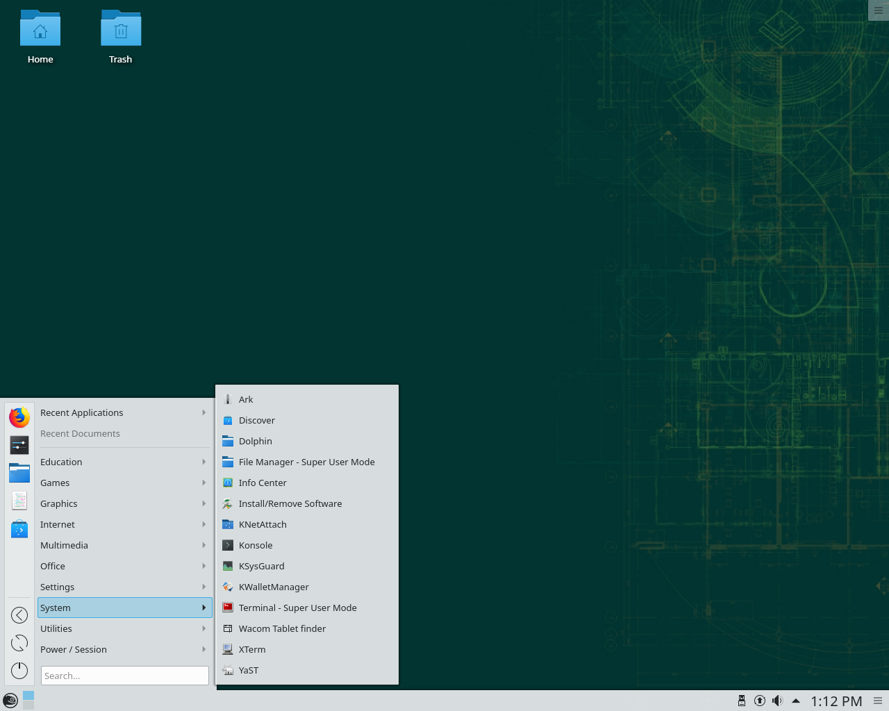 openSUSE desktop screenshot: 15