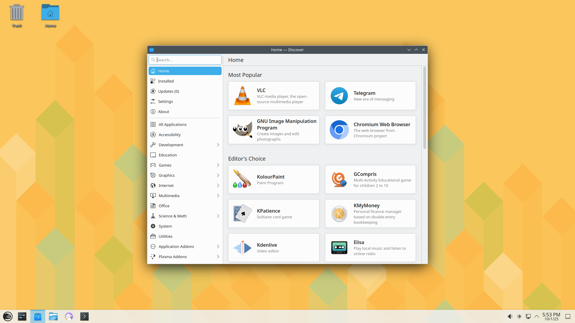 openSUSE desktop screenshot: 16.0 discover