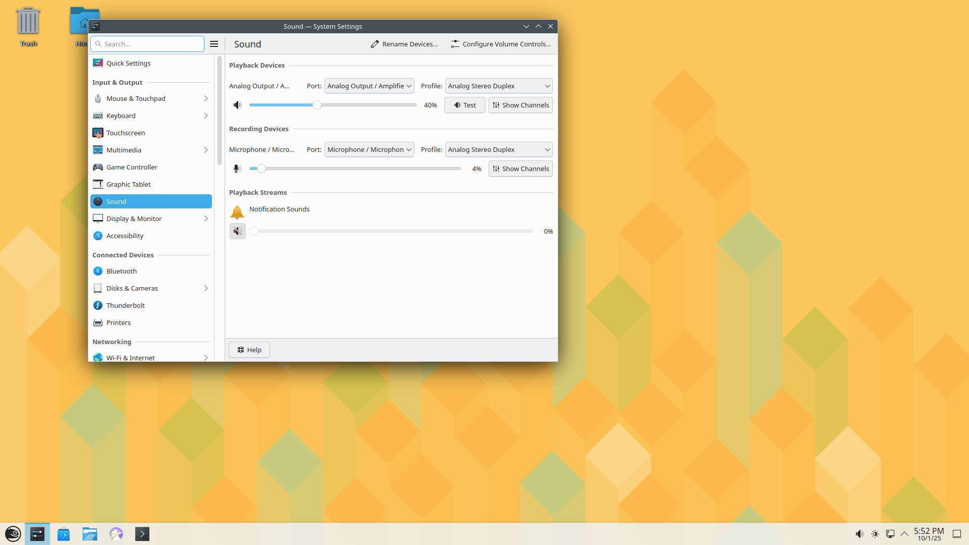 openSUSE desktop screenshot: 16.0 settings