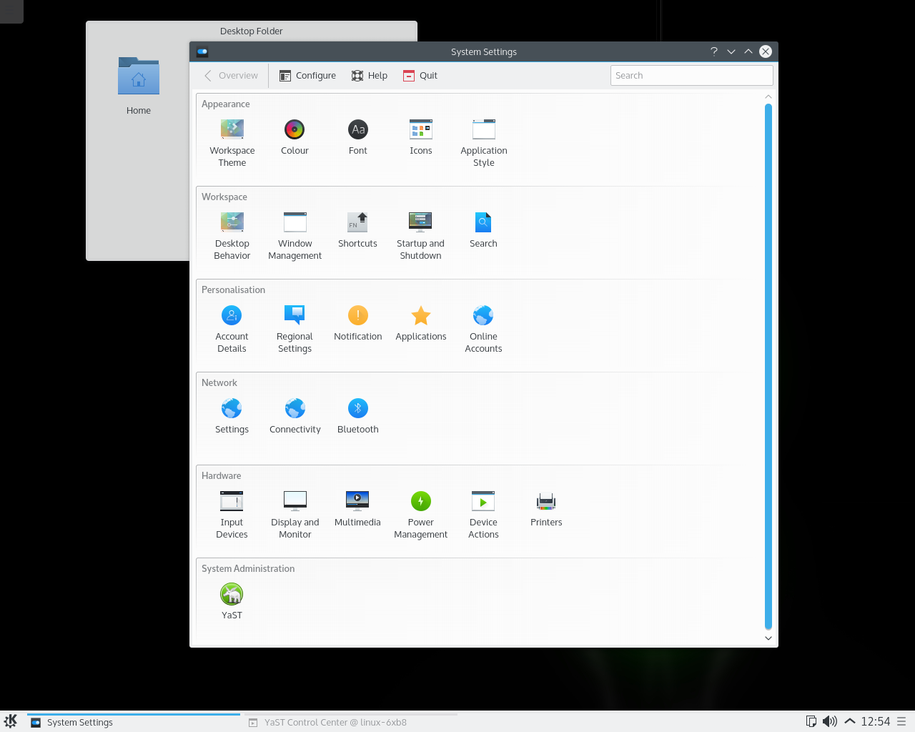 openSUSE desktop screenshot: 42.1 settings