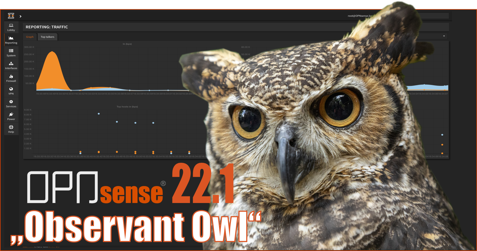 OPNsense desktop screenshot: 22.1