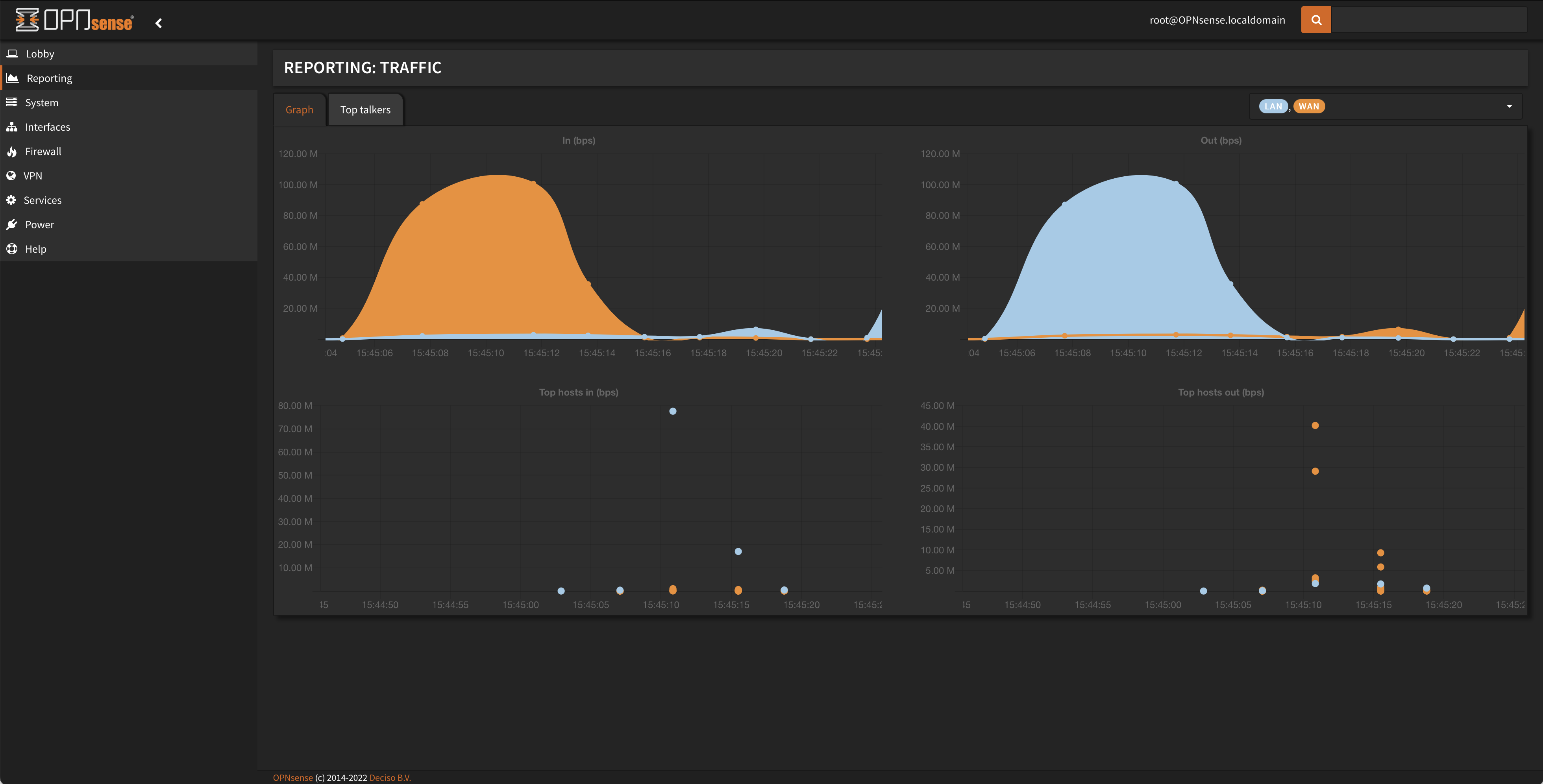 OPNsense desktop screenshot: 22.7