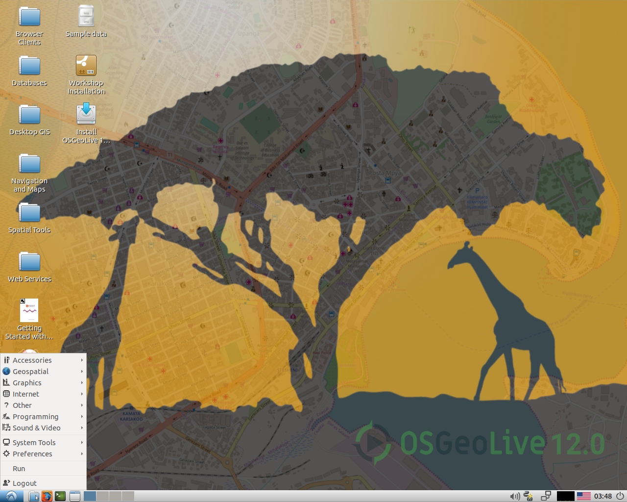 OSGeoLive desktop screenshot: 12.0