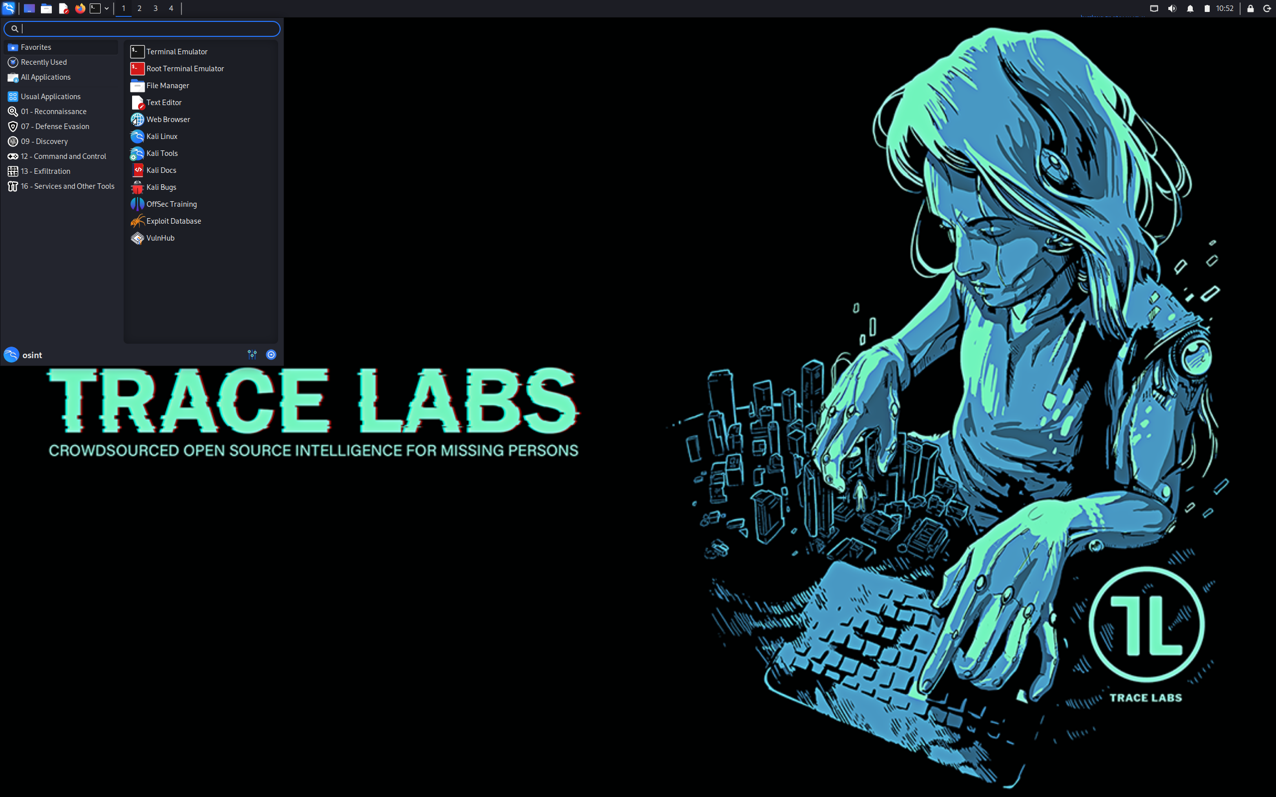 OSINT VM desktop screenshot: 2025.12