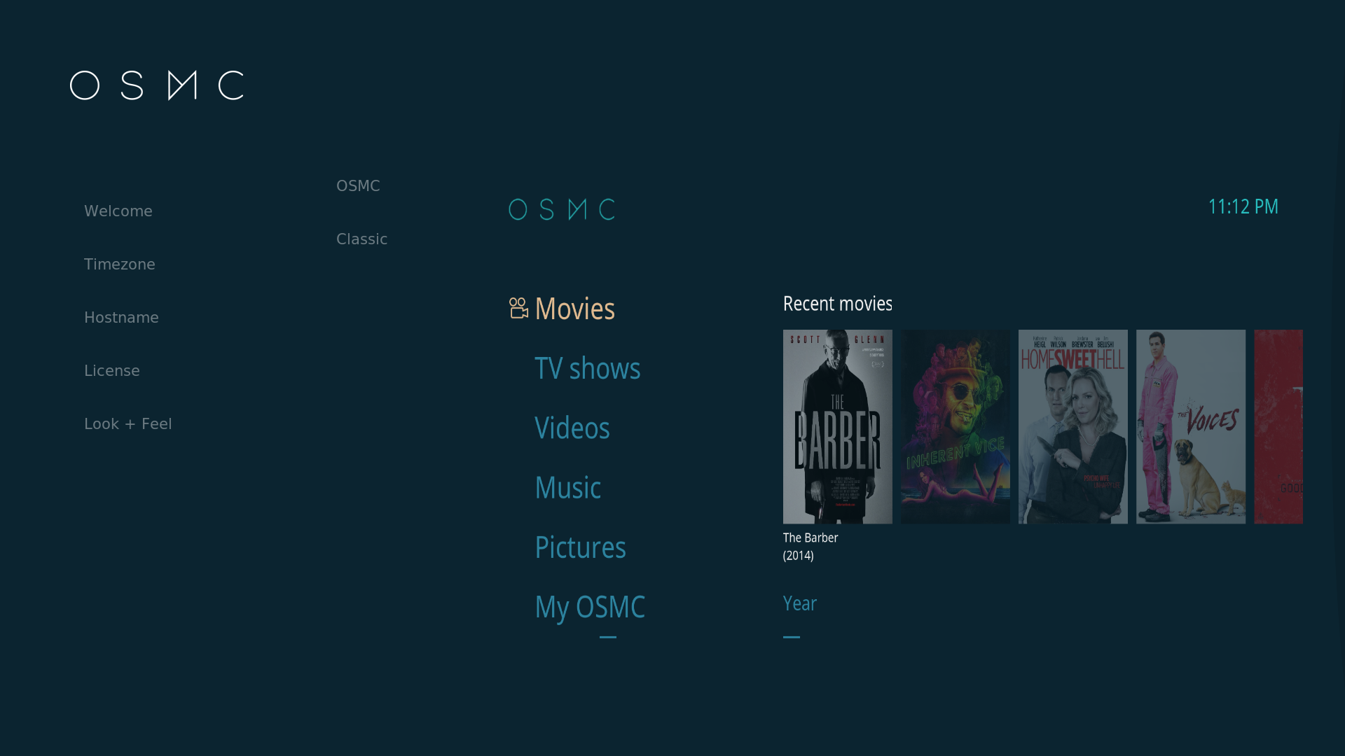 OSMC desktop screenshot: 2015.11 1