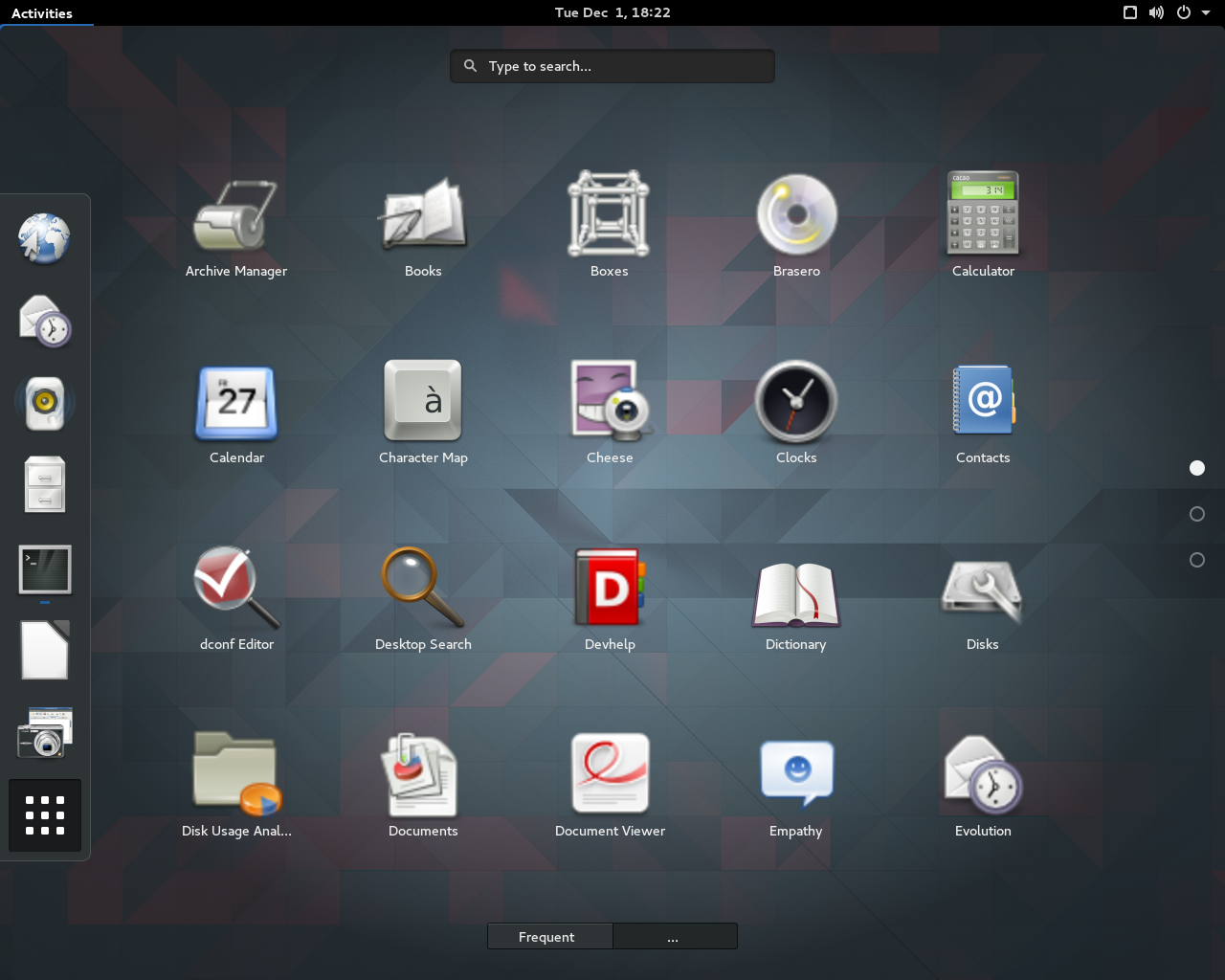 paldo desktop screenshot: 2015.12 menu
