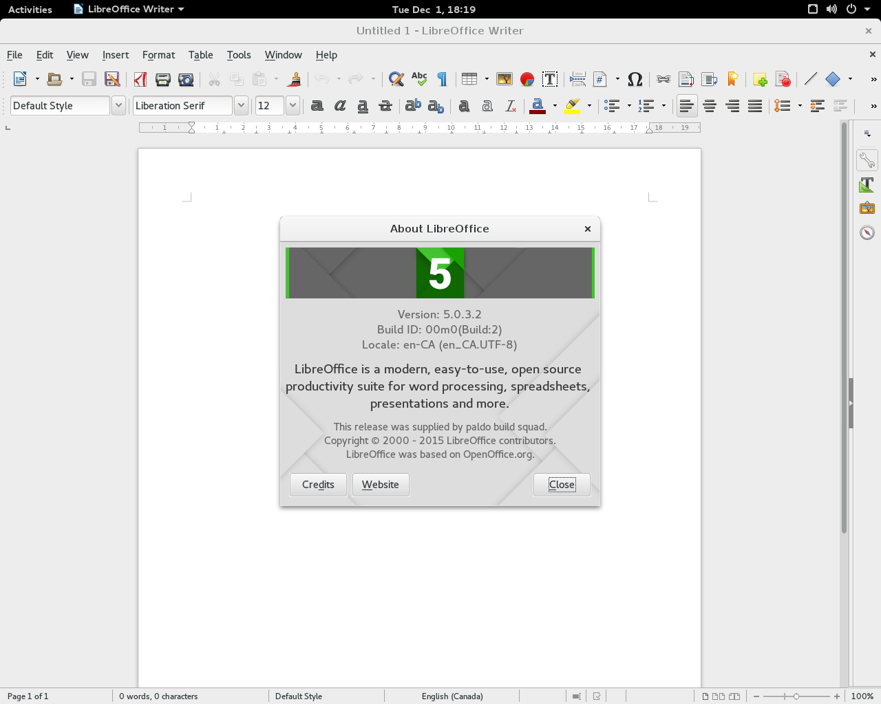 paldo desktop screenshot: 2015.12 office