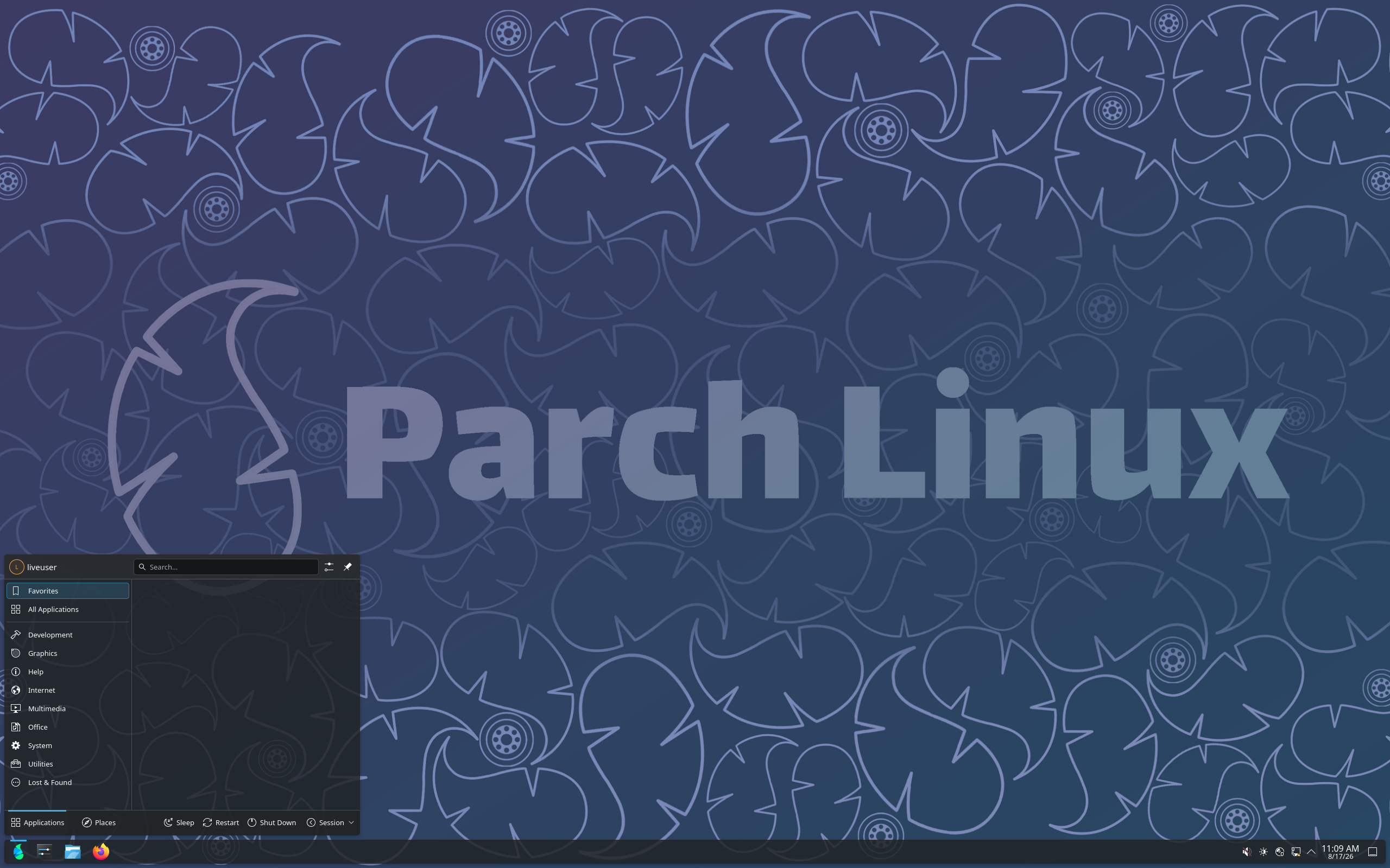 Parch desktop screenshot: 2026.07.07 kde