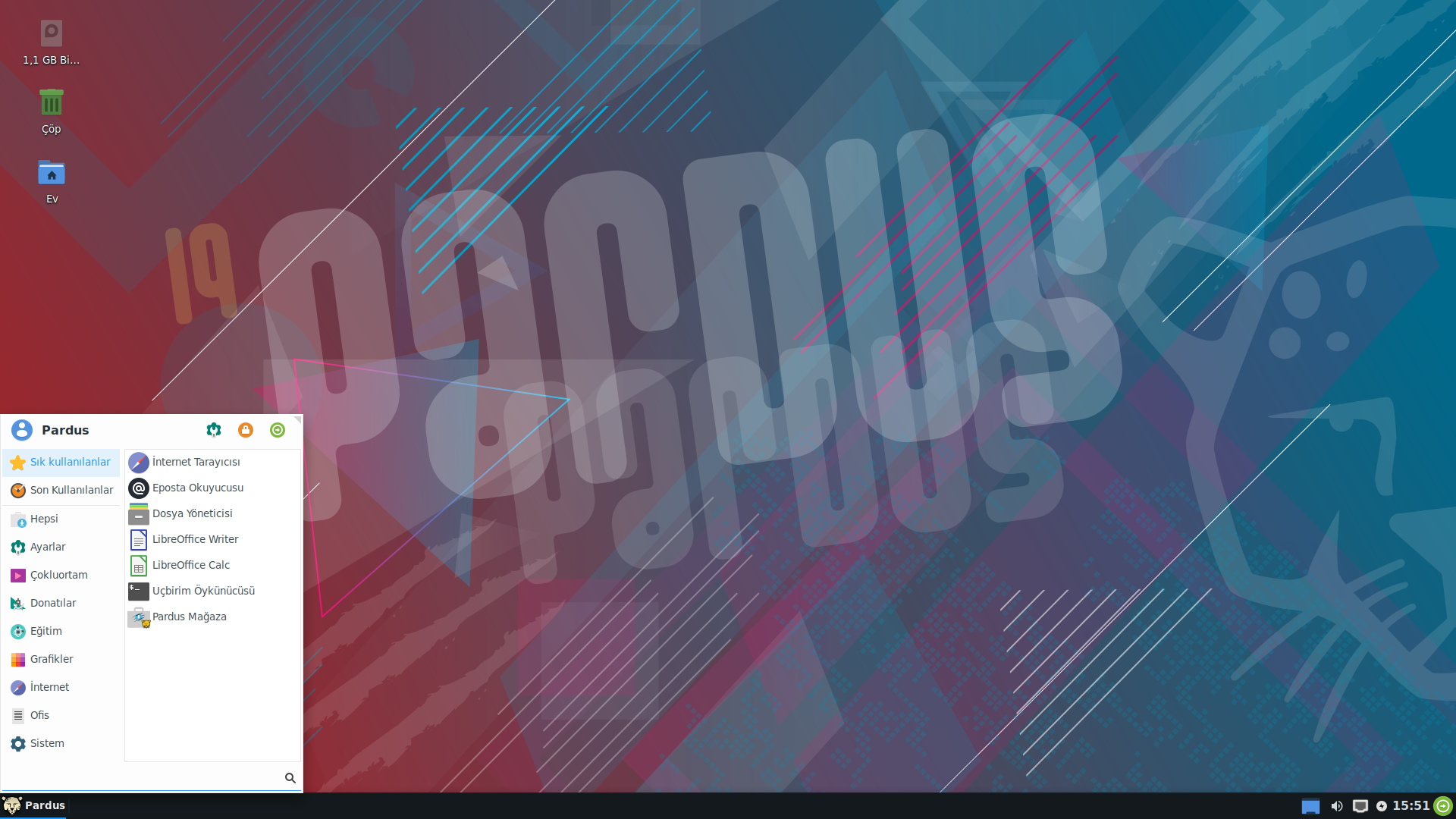 Pardus desktop screenshot: 19.0