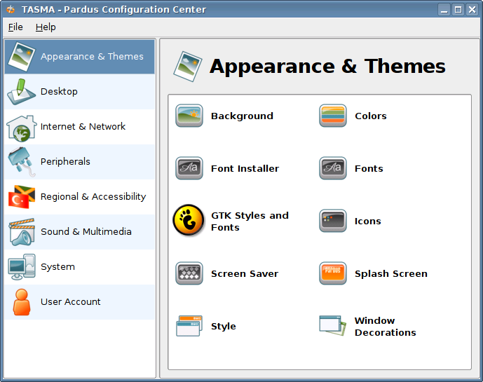 Pardus desktop screenshot: 2007 tasma
