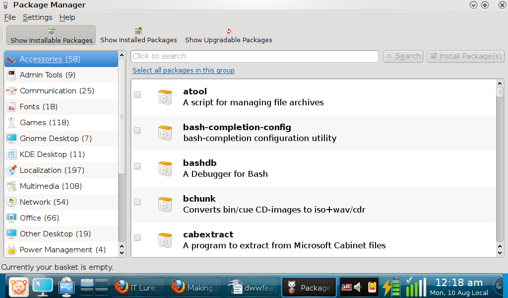 Pardus desktop screenshot: 2009 pisi