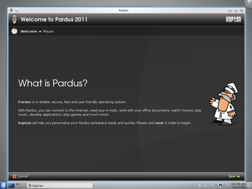Pardus desktop screenshot: 2011 kaptan