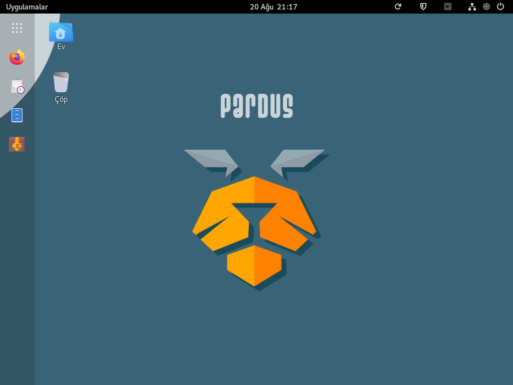 Pardus desktop screenshot: 21.0 gnome