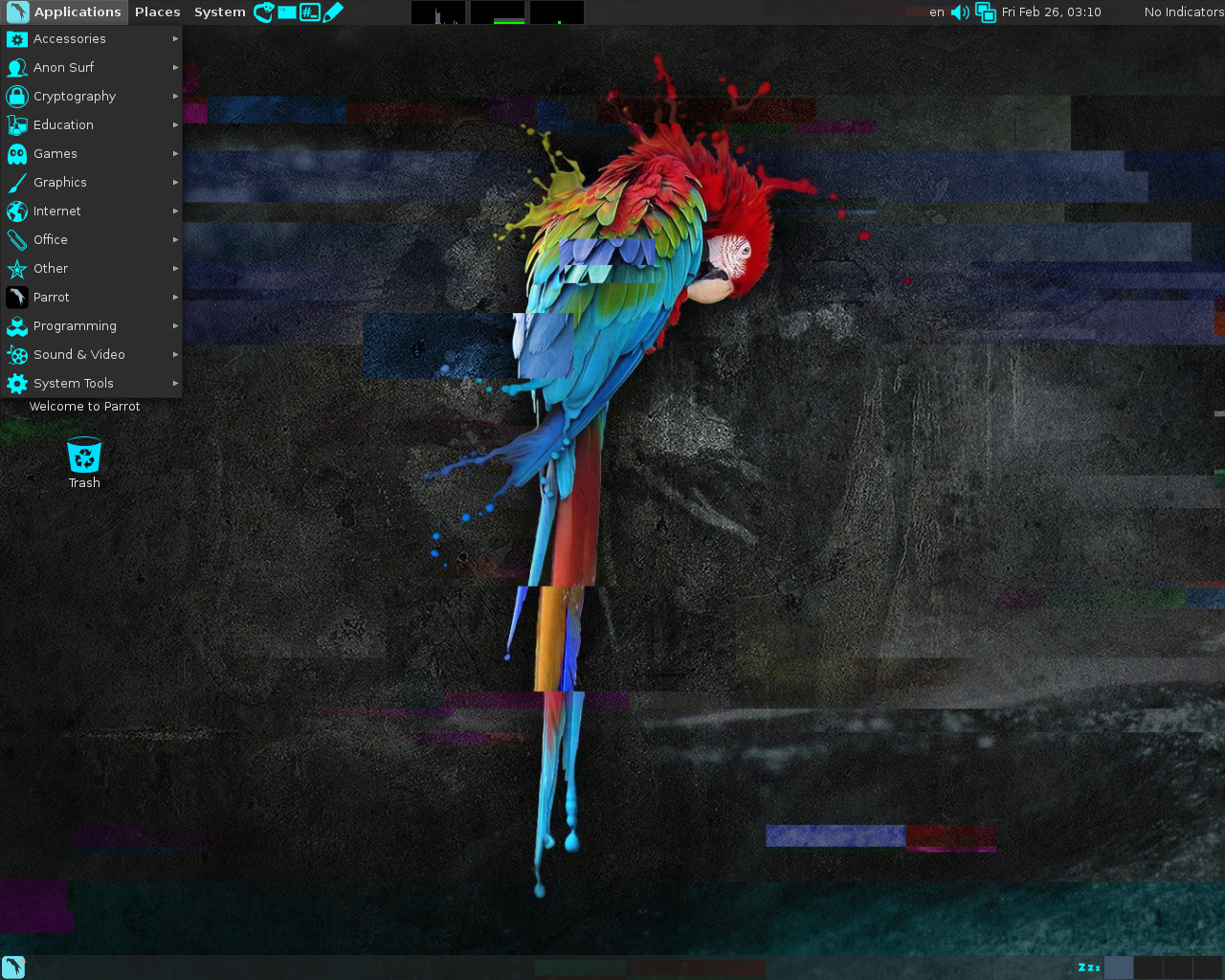 Parrot desktop screenshot: 2.2