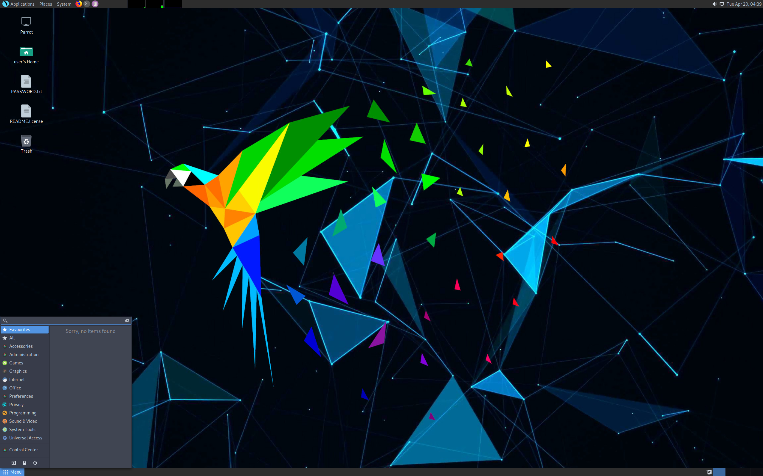 Parrot desktop screenshot: 4.11.1