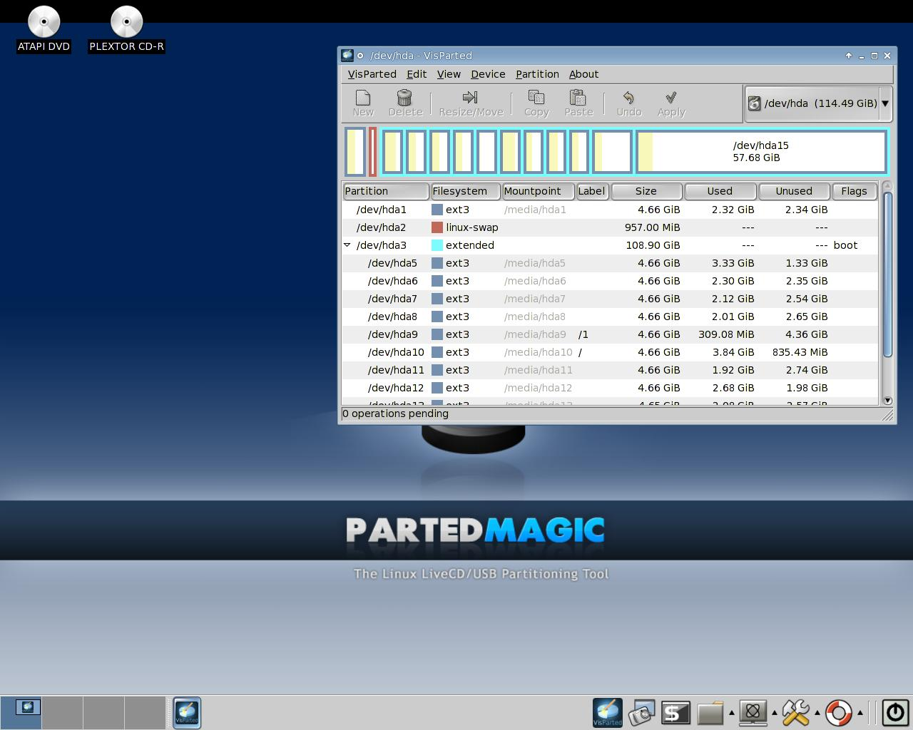 Parted Magic desktop screenshot: 2.0